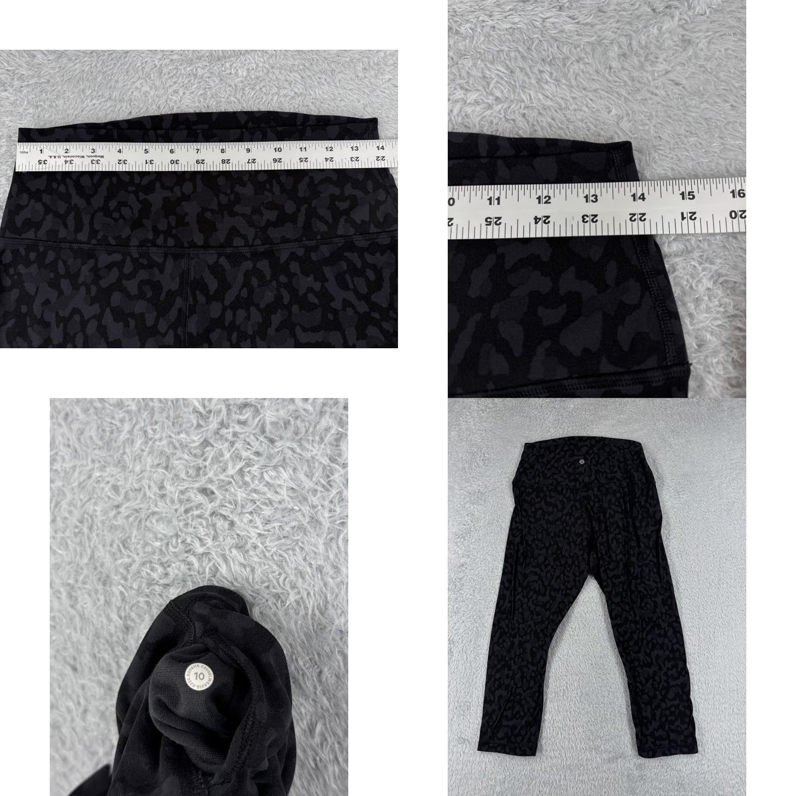 Lululemon Lululemon Align Pants Womens 10 Black Gray Camo Crop 21" Gym Yoga Casual W6AVIS Size 32" / US 10 / IT 46 - 8 Thumbnail