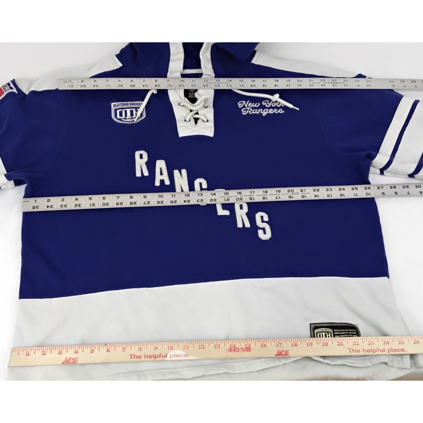 Other Old Time Hockey New York Rangers Hoodie Men XL Blue Applique Size US XL / EU 56 / 4 - 12 Thumbnail