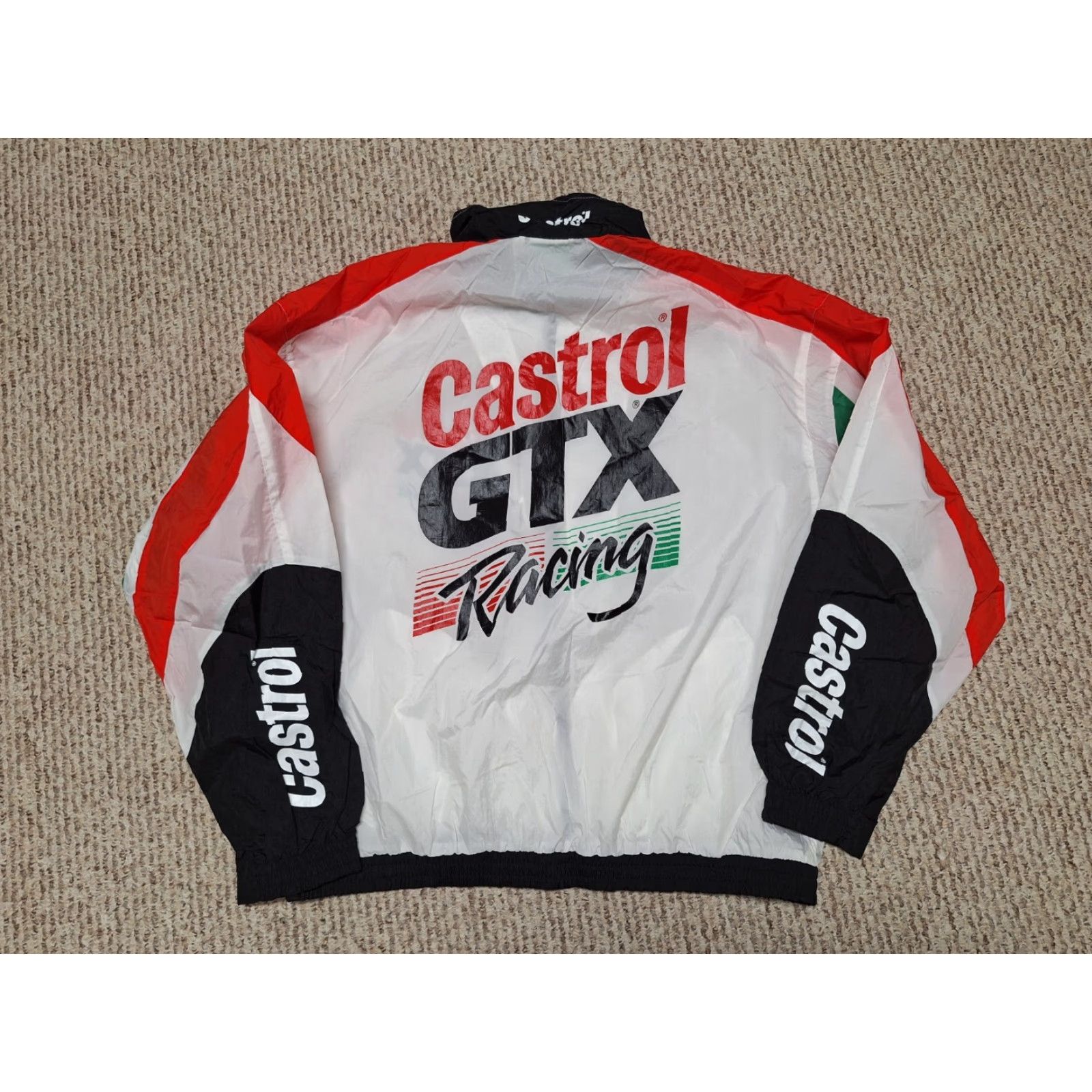 NASCAR VINTAGE Castrol GTX Drag Racing Nascar Retro Zip Light Windbreaker Jacket XL Size US XL / EU 56 / 4 - 2 Thumbnail