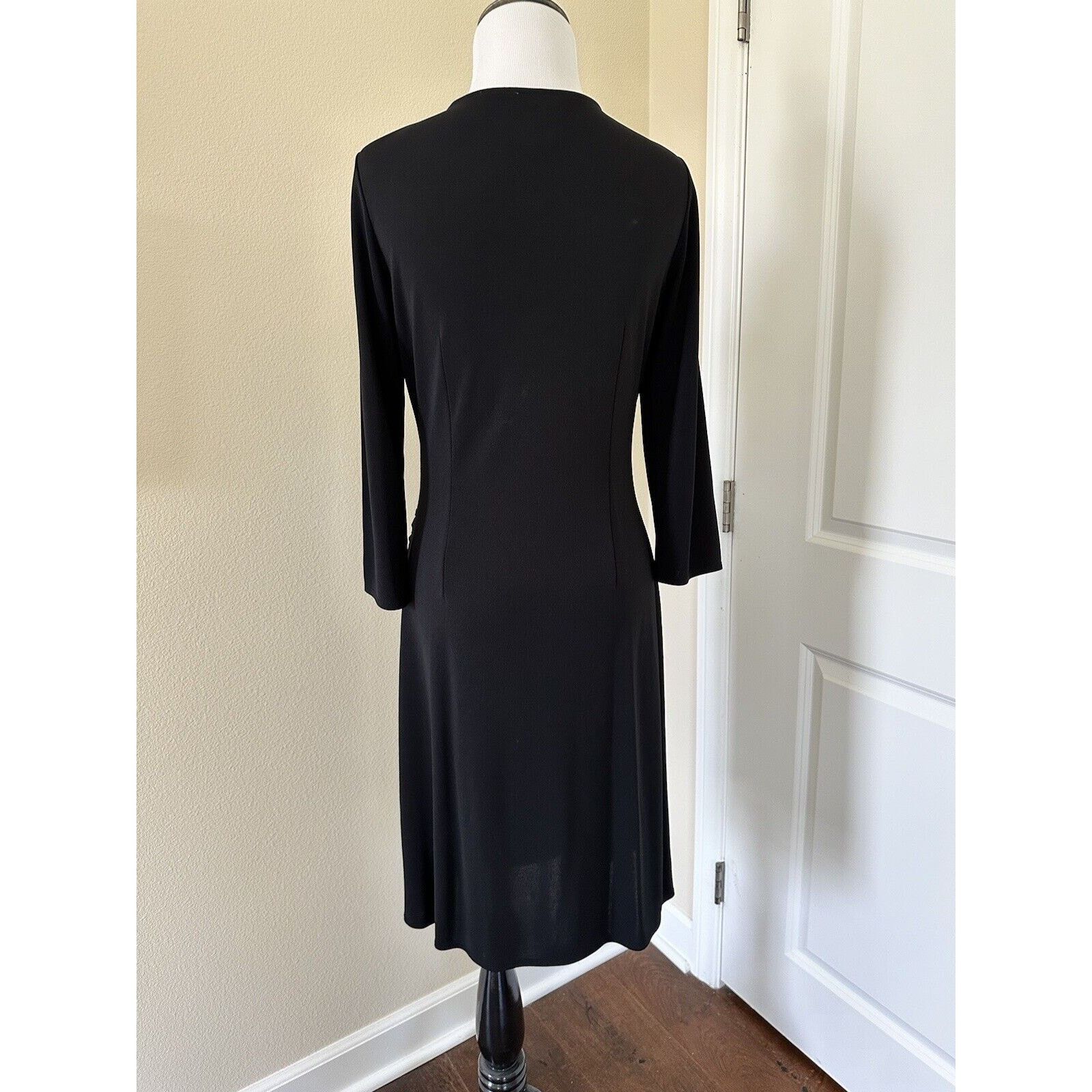 Loft Ann Taylor Loft Black V Neck Cocktail Dress Size 6 Size M / US 6-8 / IT 42-44 - 5 Thumbnail