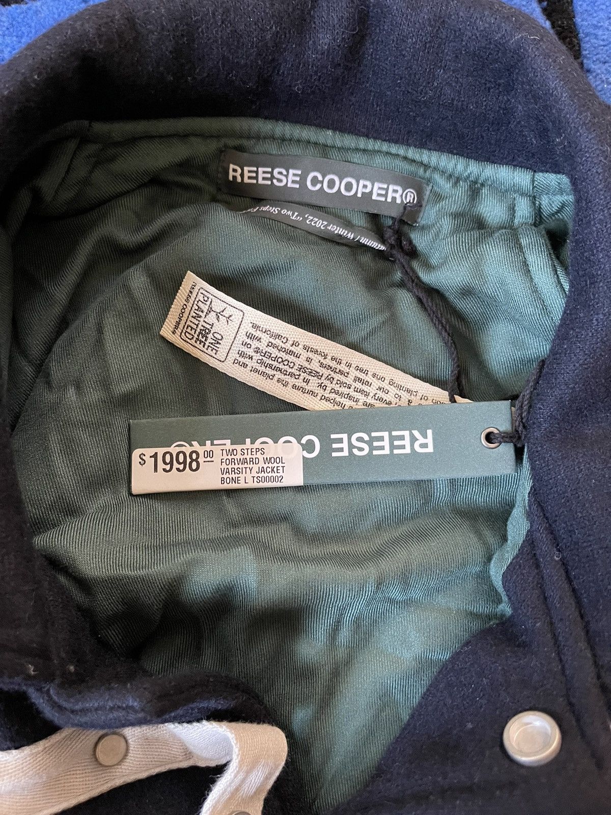 Reese Cooper (L) REESE COOPER TWO STEPS FORWARD WOOL VARSITY JACKET Size US L / EU 52-54 / 3 - 6 Thumbnail