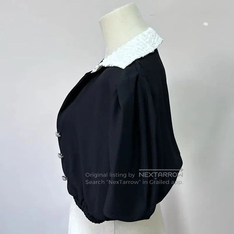 Miu Miu Miu Miu Black Chiffon Cropped T-Shirt . Size XS / US 0-2 / IT 36-38 - 3 Thumbnail