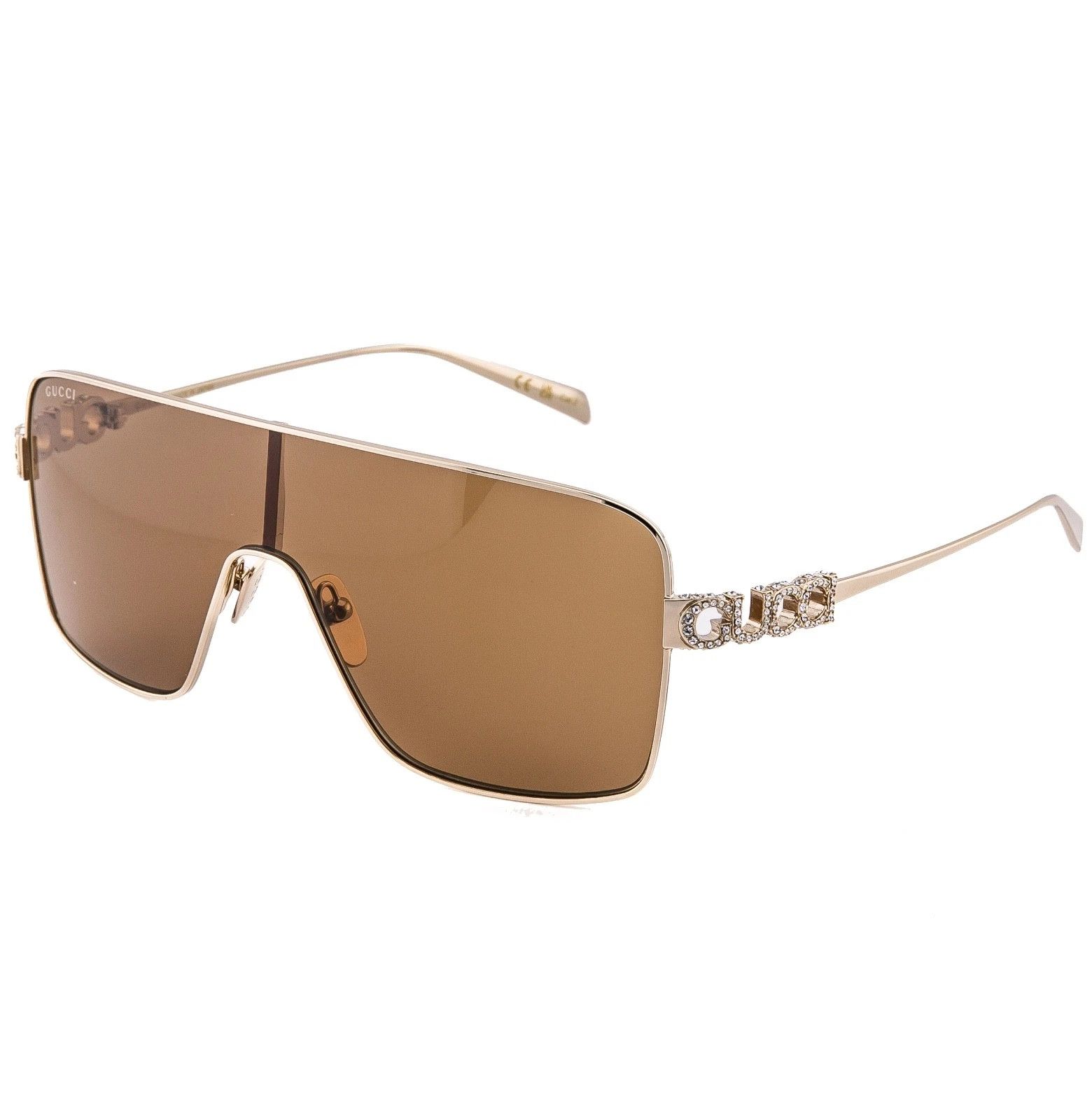 Gucci GUCCI 1936 Gg1936S Gold Brown Crystal Logo Unisex Metal 003 Size ONE SIZE - 5 Thumbnail