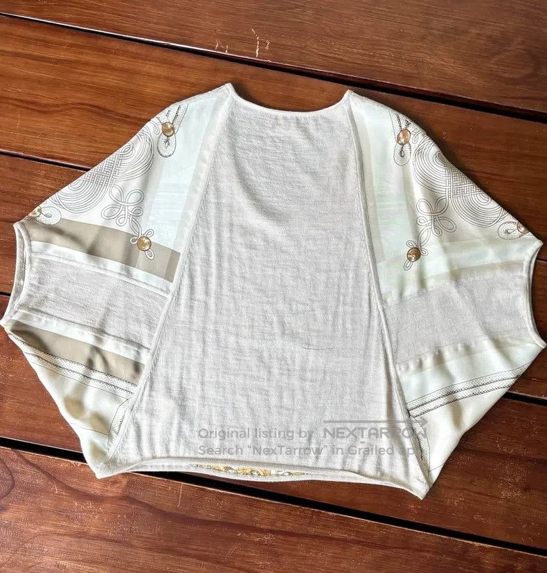 Hermes Hermes Brandenburg Silk and Cashmere Bat Sleeve Top Size XXS / US 00 / IT 34 - 2 Thumbnail