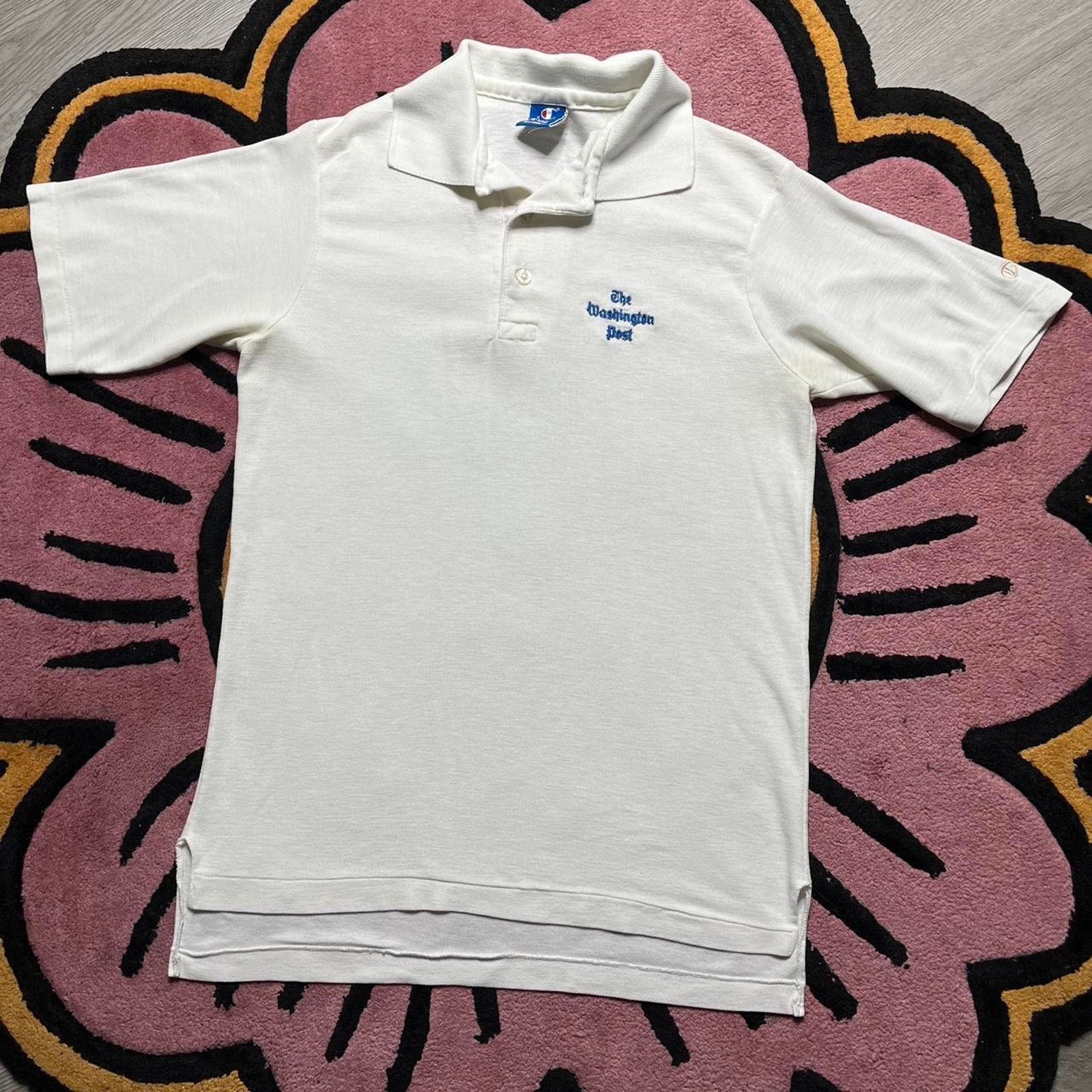 Champion × Vintage Vintage 90’s Champion The Washington Post Polo Shirt Size US M / EU 48-50 / 2 - 2 Thumbnail