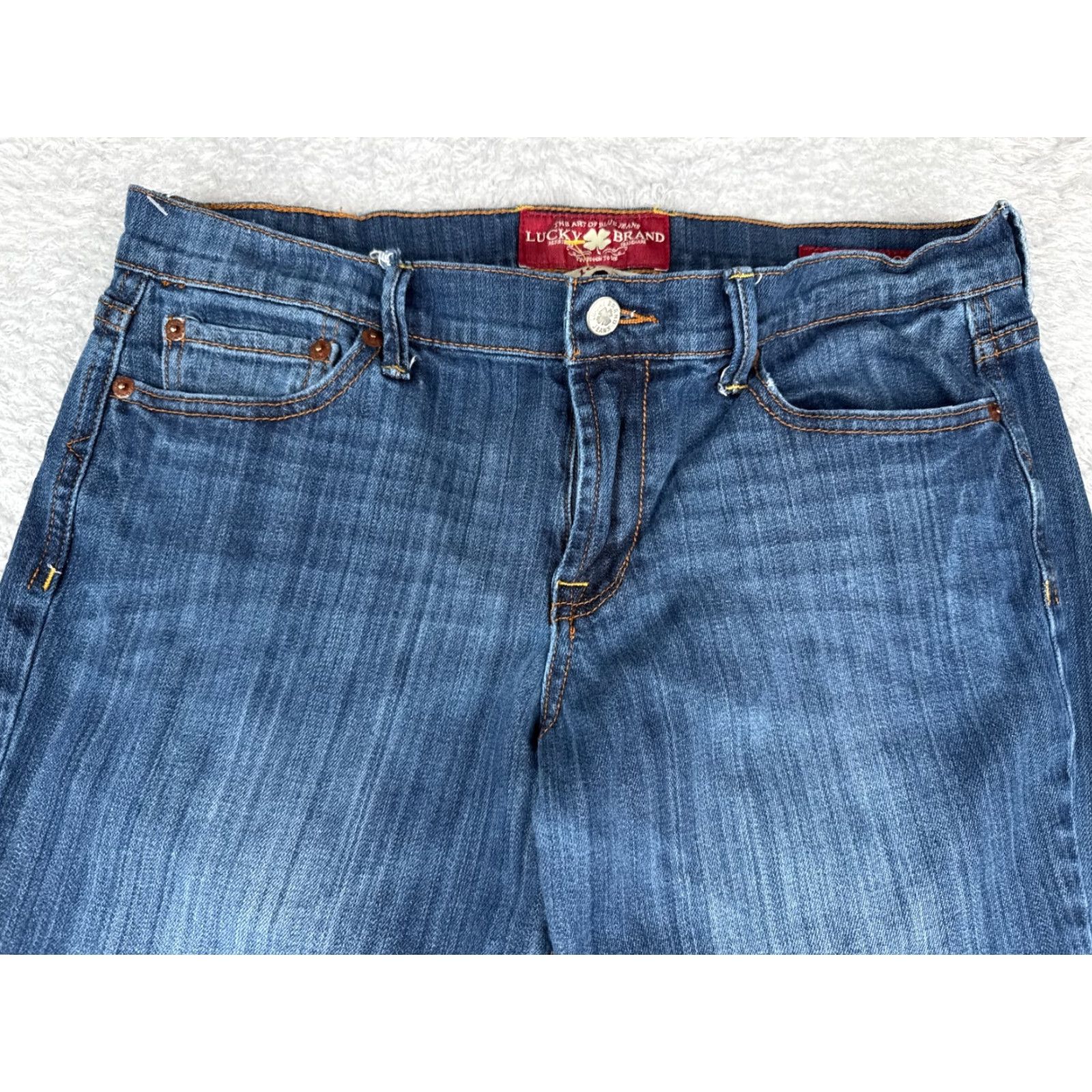 Lucky Brand Lucky Brand Jeans Womens 10 Blue Denim Crop Sweet N Crop Straight Leg Cotton 31x24 Jeans Size 32" / US 10 / IT 46 - 4 Thumbnail