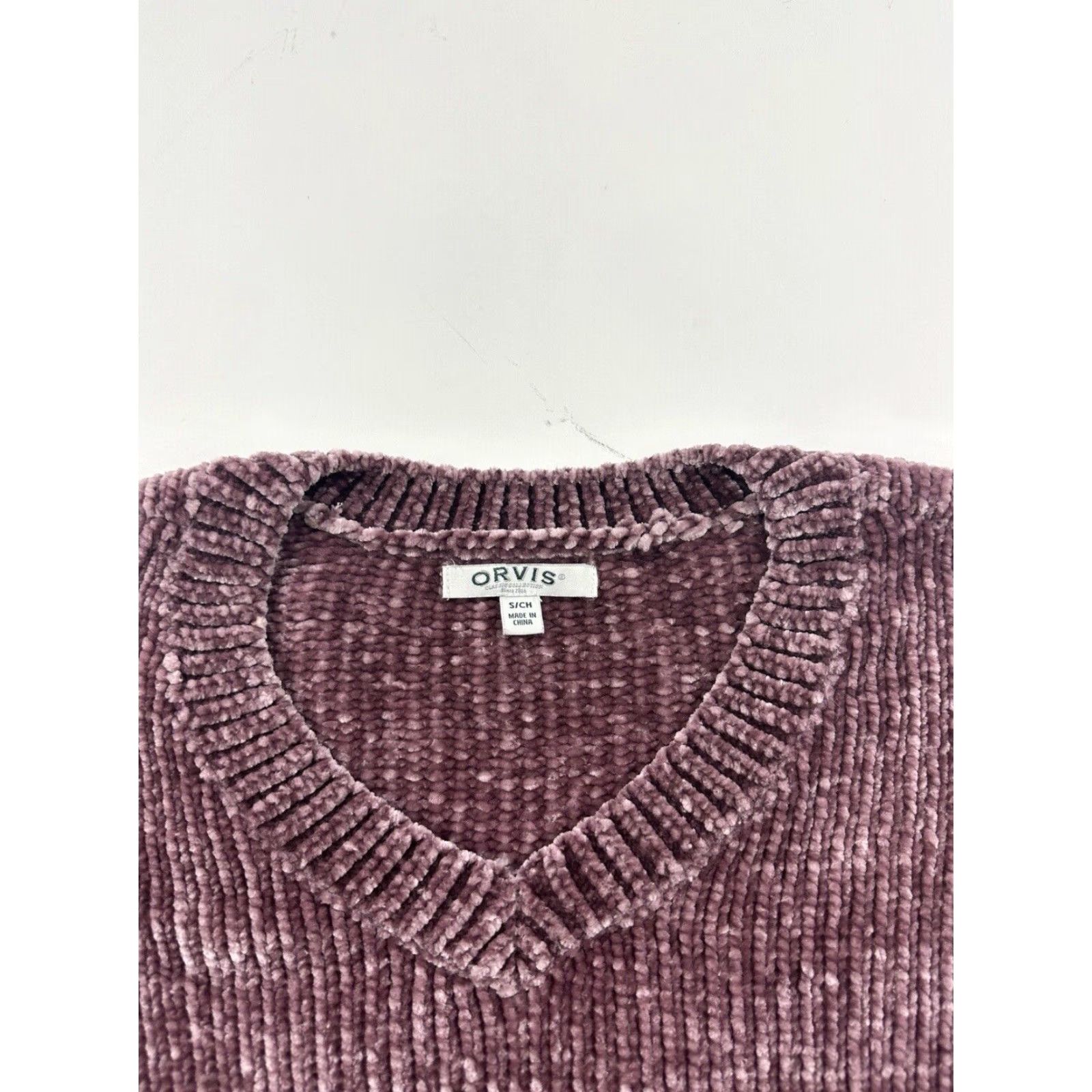 Orvis Orvis Chenille V-Neck Pullover Sweater Womens Small Rose Pink Size S / US 4 / IT 40 - 2 Thumbnail
