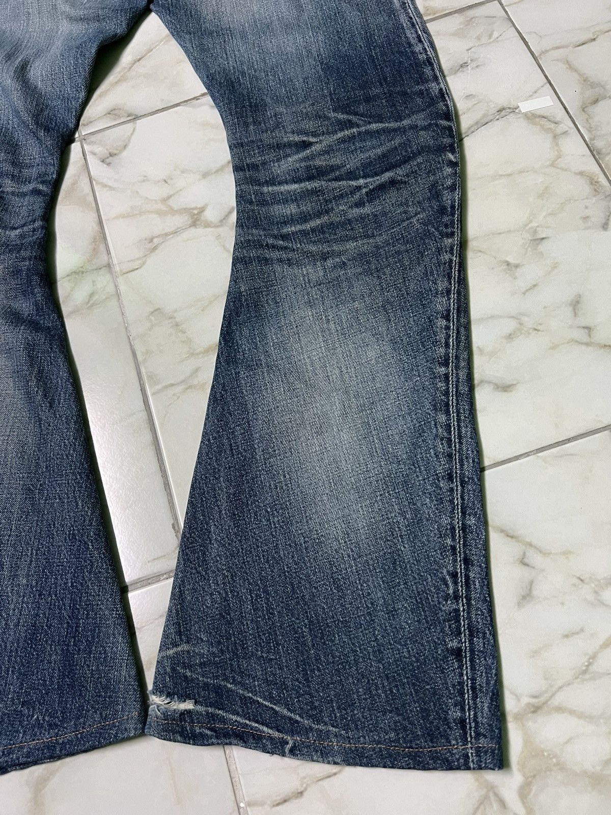 Attachment × If Six Was Nine × PPFM 💥Insane 90’s Japanese Attachment Curved Distress Flare Jean Size US 30 / EU 46 - 12 Thumbnail