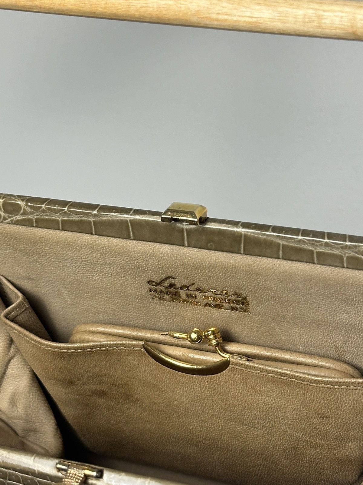Leather × Vintage Lederer 80s Crocodile Pattern Leather Bag Size ONE SIZE - 5 Thumbnail