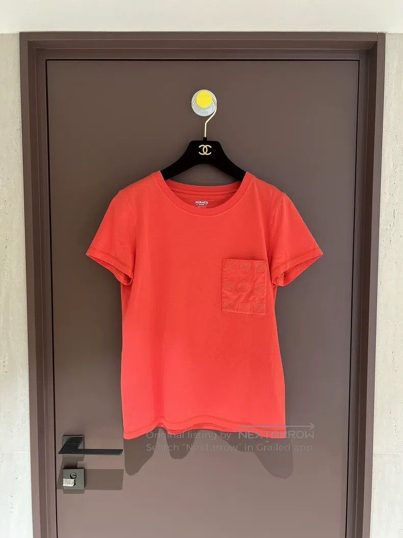Hermes Hermes Orange Classic Pocket Short Sleeve Top T-Shirt Size XS / US 0-2 / IT 36-38 - 1 Thumbnail