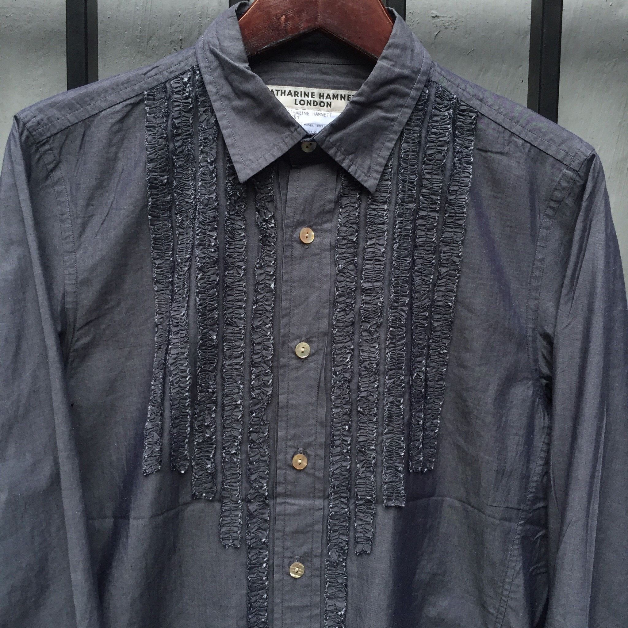 Katharine Hamnett London Vintage Katharine Hamnett London Ruffle Shirt Size US M / EU 48-50 / 2 - 3 Thumbnail