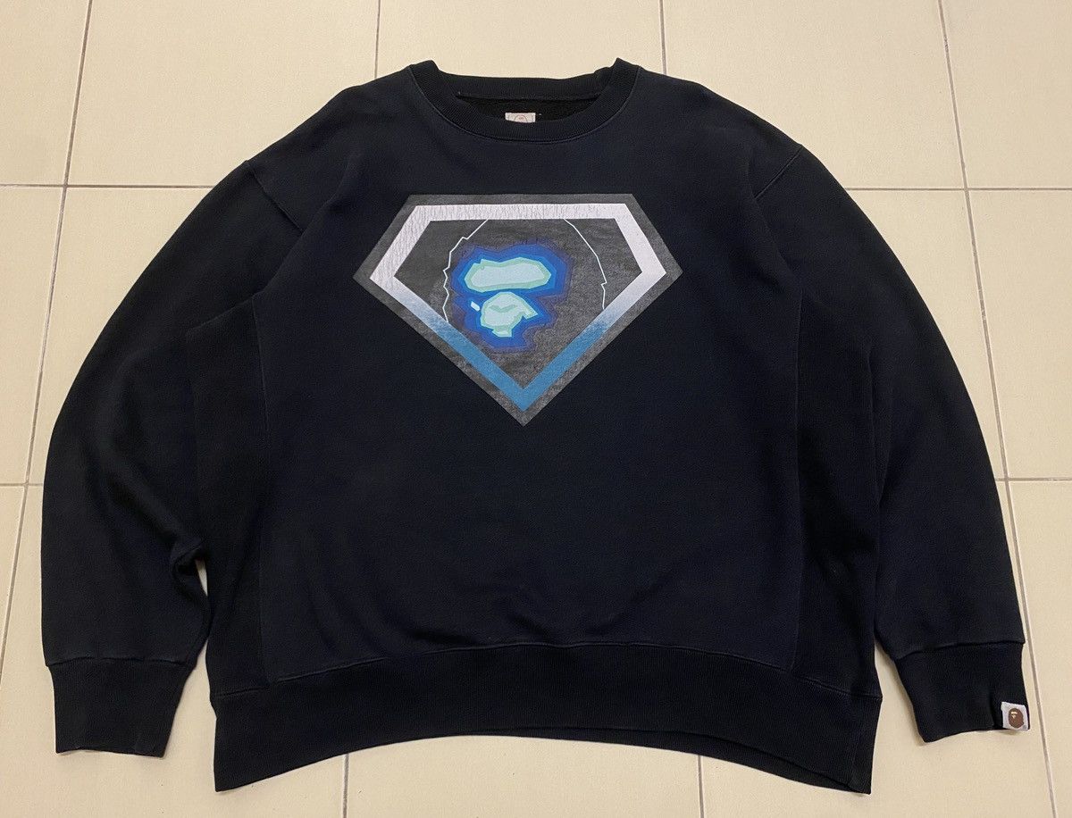 Bape × Nigo Vtg Bathing Ape Diamond Head Oversized Boxy Sweatshirt Size US L / EU 52-54 / 3 - 1 Thumbnail