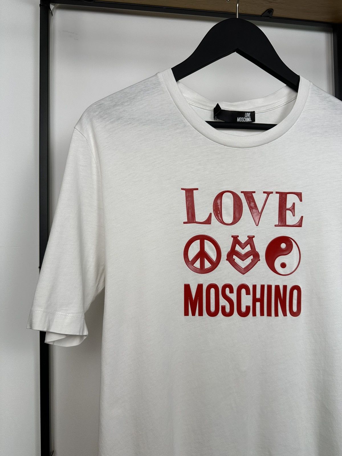 Other Love Moschino T-shirt White Logo Men’s L Luxury Styled Size US L / EU 52-54 / 3 - 2 Thumbnail