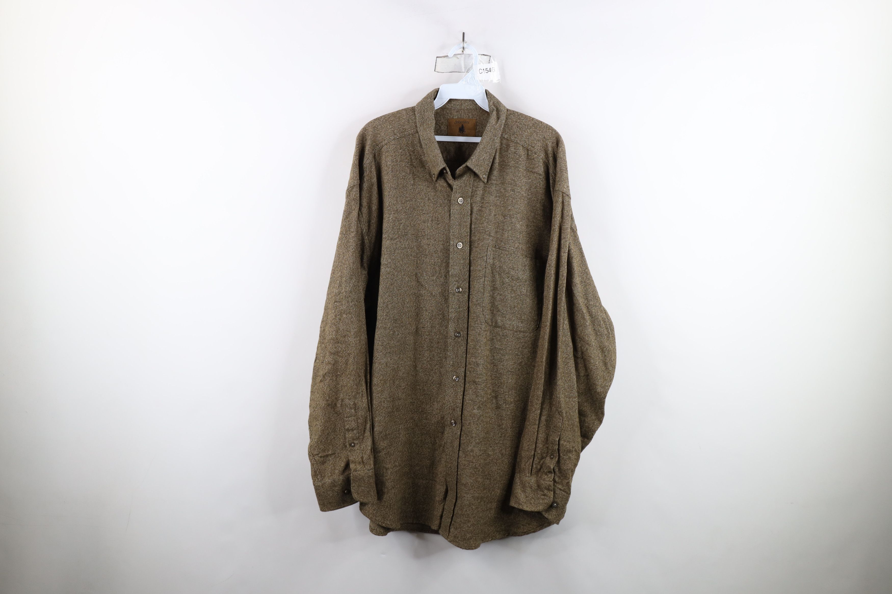 Vintage Vintage 90s Streetwear Collared Button Down Shirt Breen Size US XL / EU 56 / 4 - 1 Thumbnail