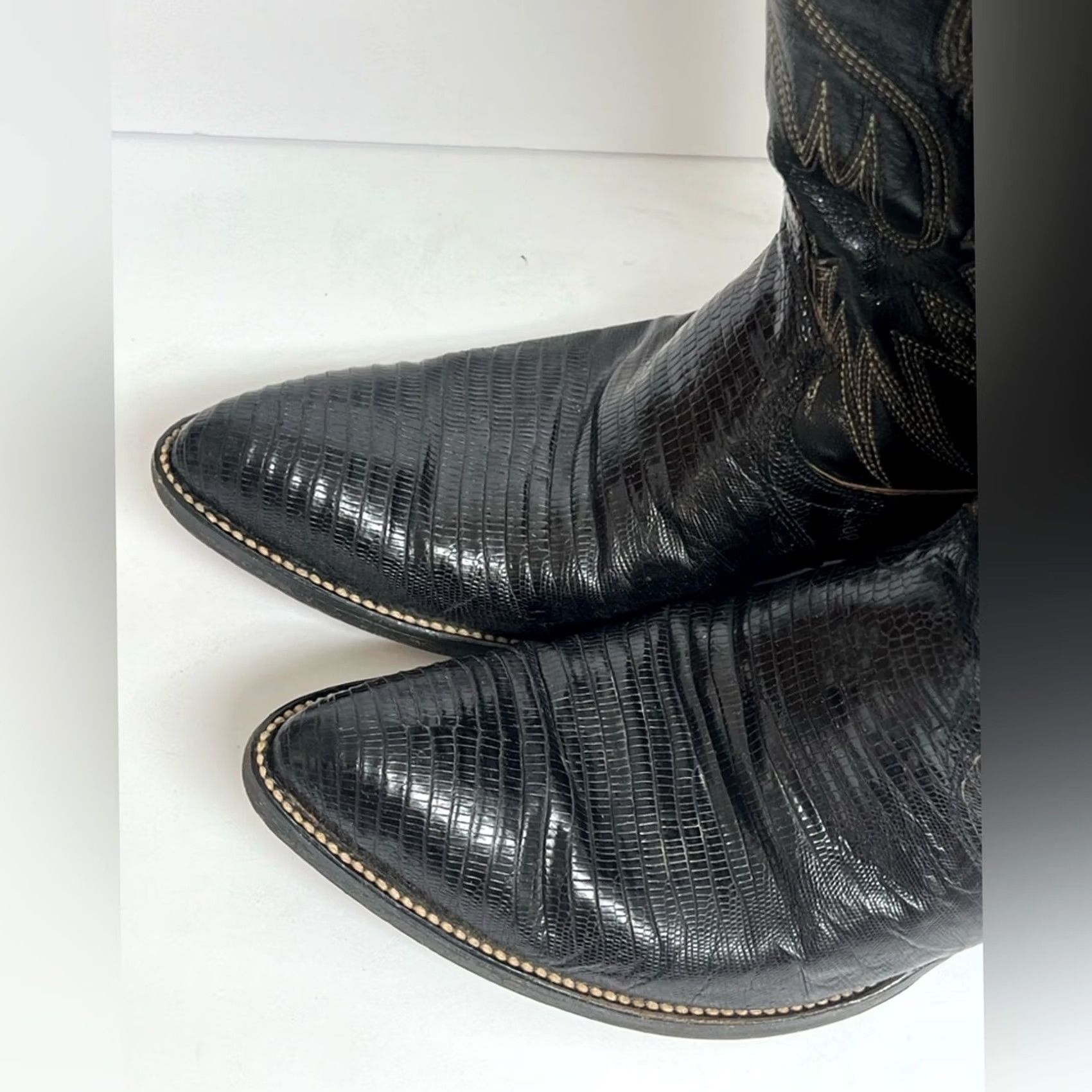 Dan Post Dan Post Black Lizard Skin Boots Western Cowboy USA SIZE 9.5 D Mens Boots Size US 10 / EU 43 - 7 Thumbnail