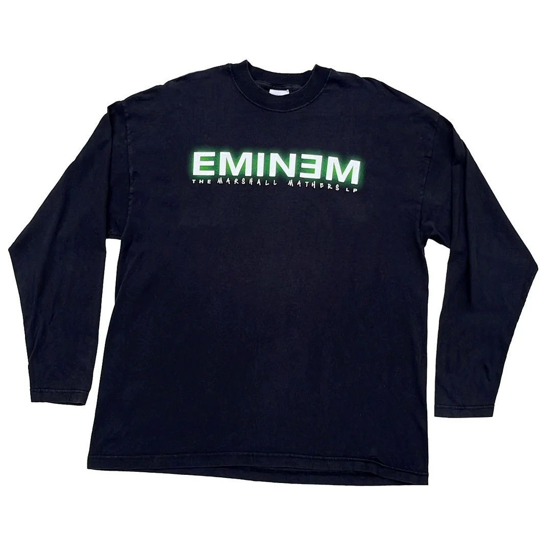 image of Eminem 2000 Marshall Mathers Lp Vintage L/s Promo T-Shirt in Black, Men's (Size XL)