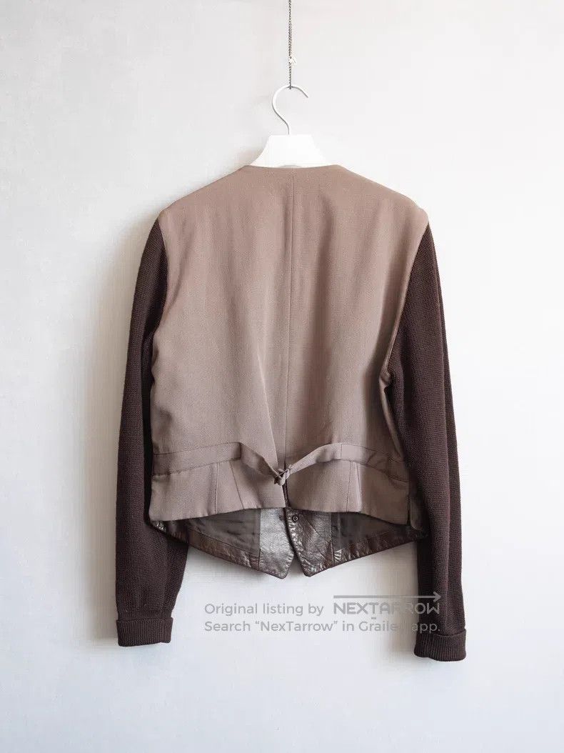 Yohji Yamamoto Yohji Yamamoto Knit and Leather Patch Short Jacket Size US S / EU 44-46 / 1 - 5 Thumbnail