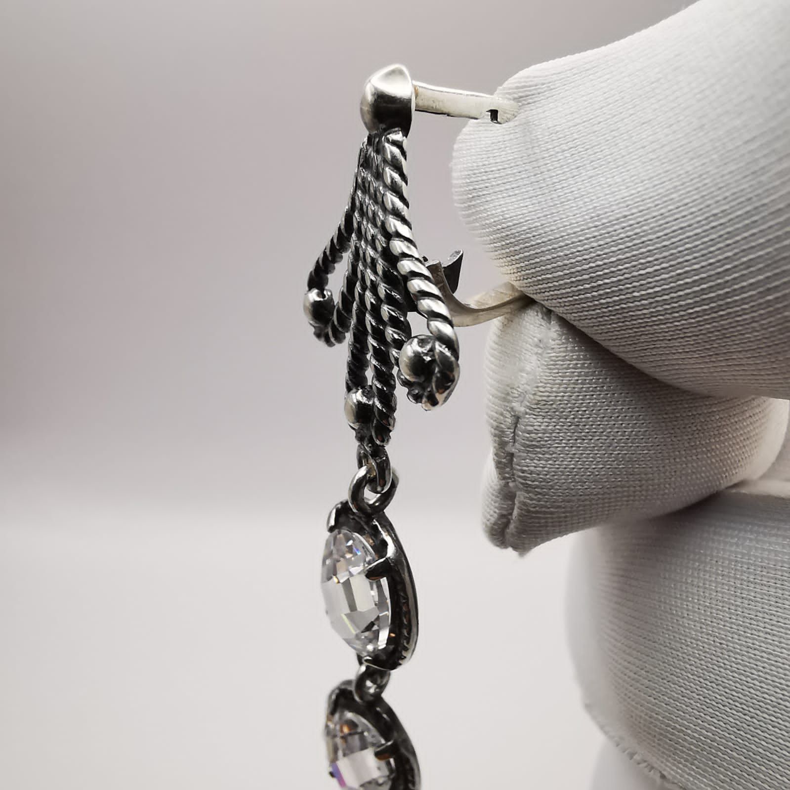 Vintage Artwork Vintage,Filigree,925 Sterling Silver Earrings 11,2 g Size ONE SIZE - 2 Thumbnail
