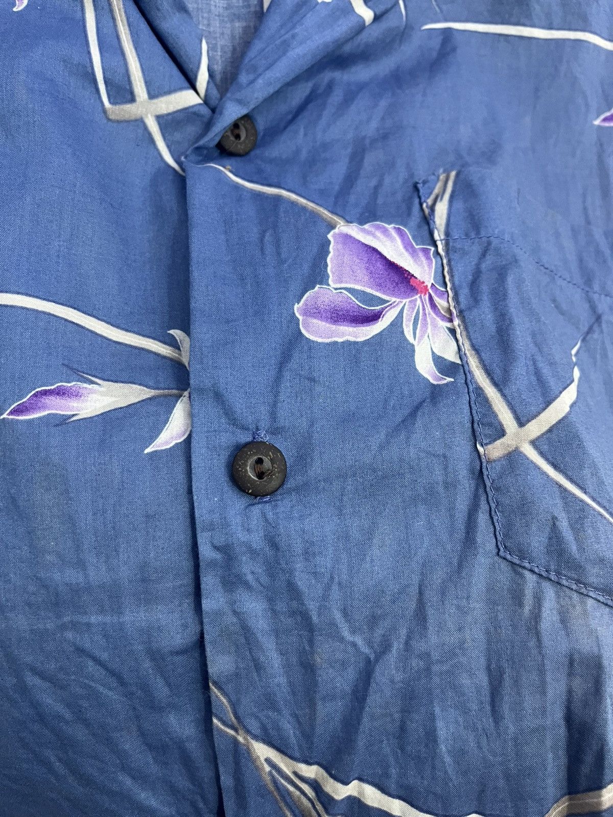 Vintage Vintage Otaheite Aloha Orchid Shirt Blue XS Made USA Size US XS / EU 42 / 0 - 4 Thumbnail