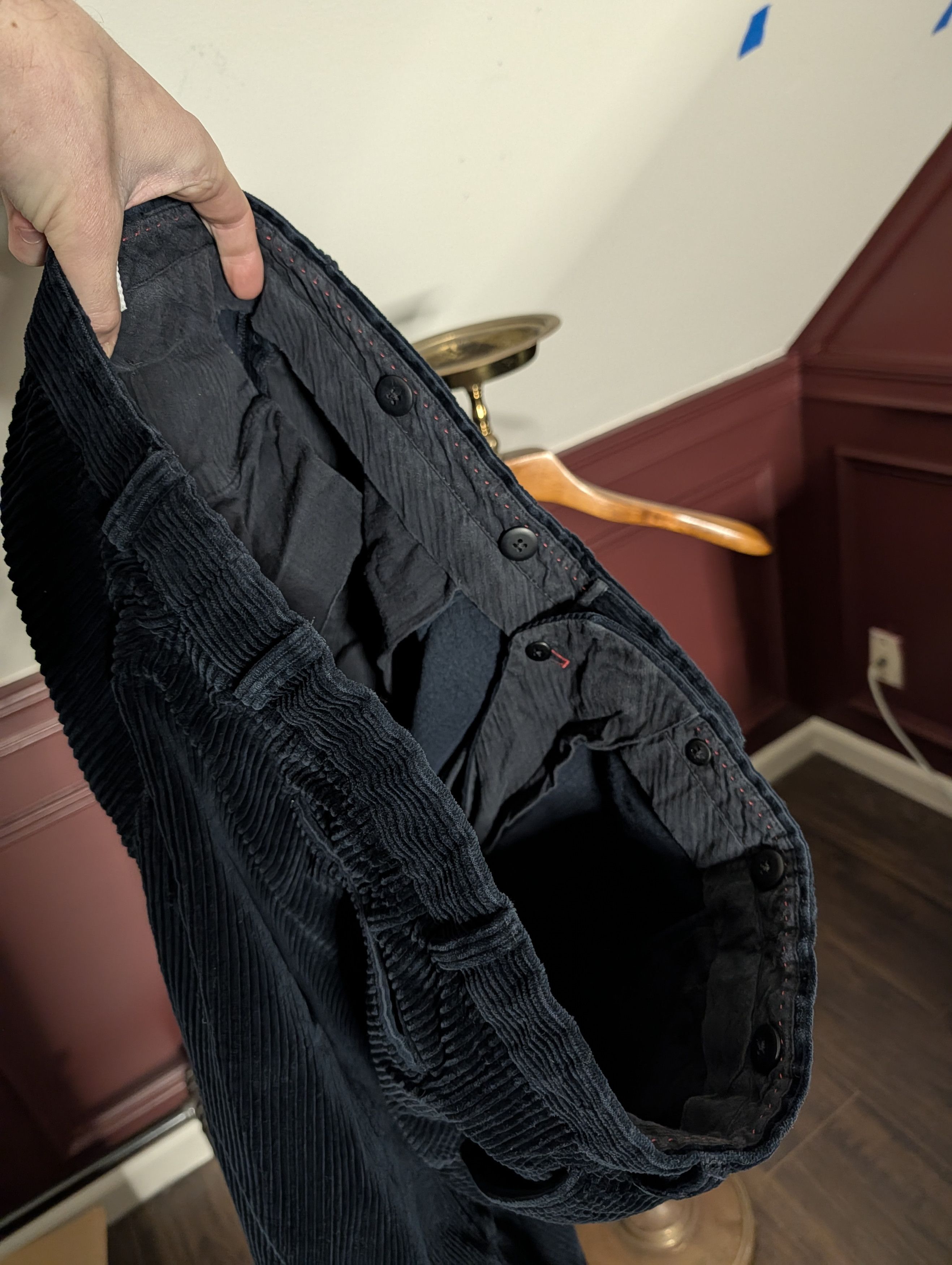 J. Peterman Black corduroy Duca Visconti Di Modrone Italian cotton pants Size US 40 / EU 56 - 10 Thumbnail