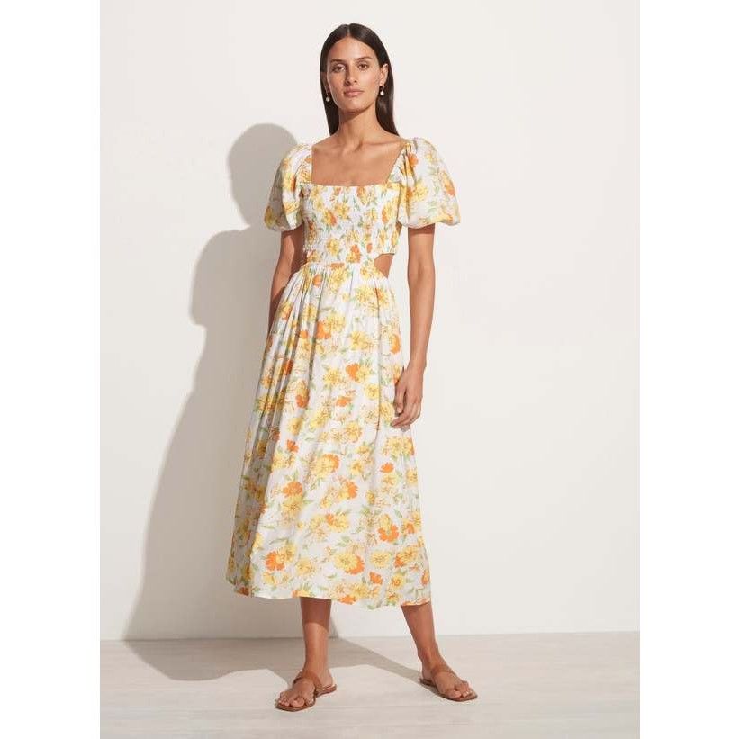 FAITHFULL NWT Faithfull the Brand Loucetta Midi Dress Sz. 12 White Size XL / US 12-14 / IT 48-50 - 3 Thumbnail
