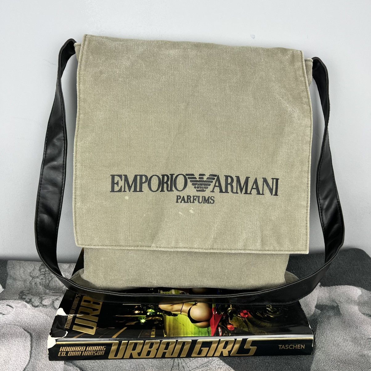 Emporio Armani Shoulder Bag Khaki Canvas Parfumés Line