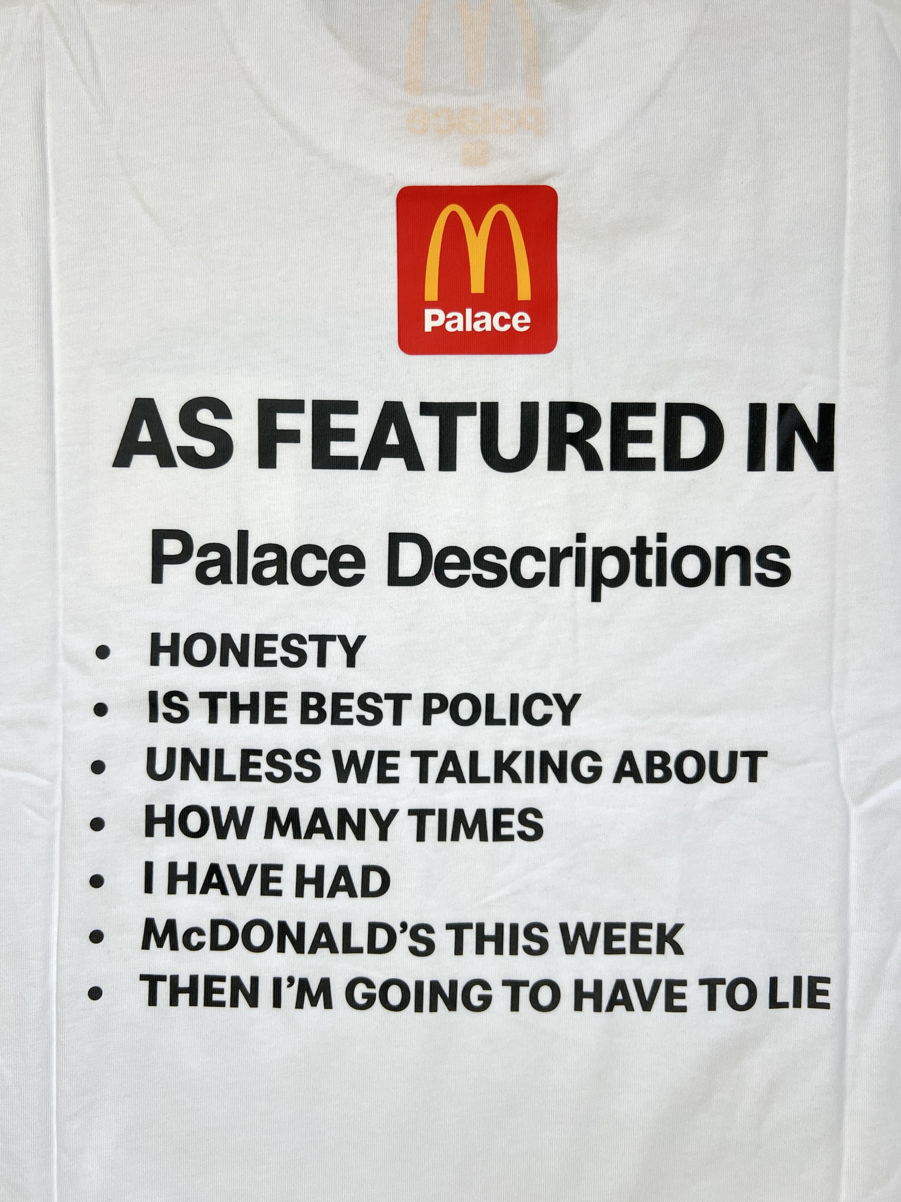 Palace Palace x McDonald’s Description T-Shirt White M Size US M / EU 48-50 / 2 - 8 Thumbnail
