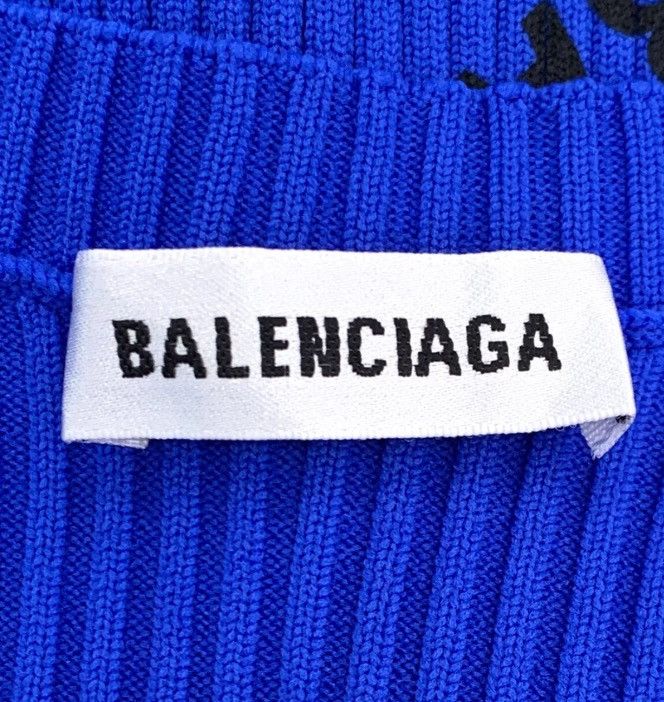 Balenciaga Balenciaga Blue Logo Letter Knitted Shirt2412-Nextarrow Size US L / EU 52-54 / 3 - 4 Thumbnail
