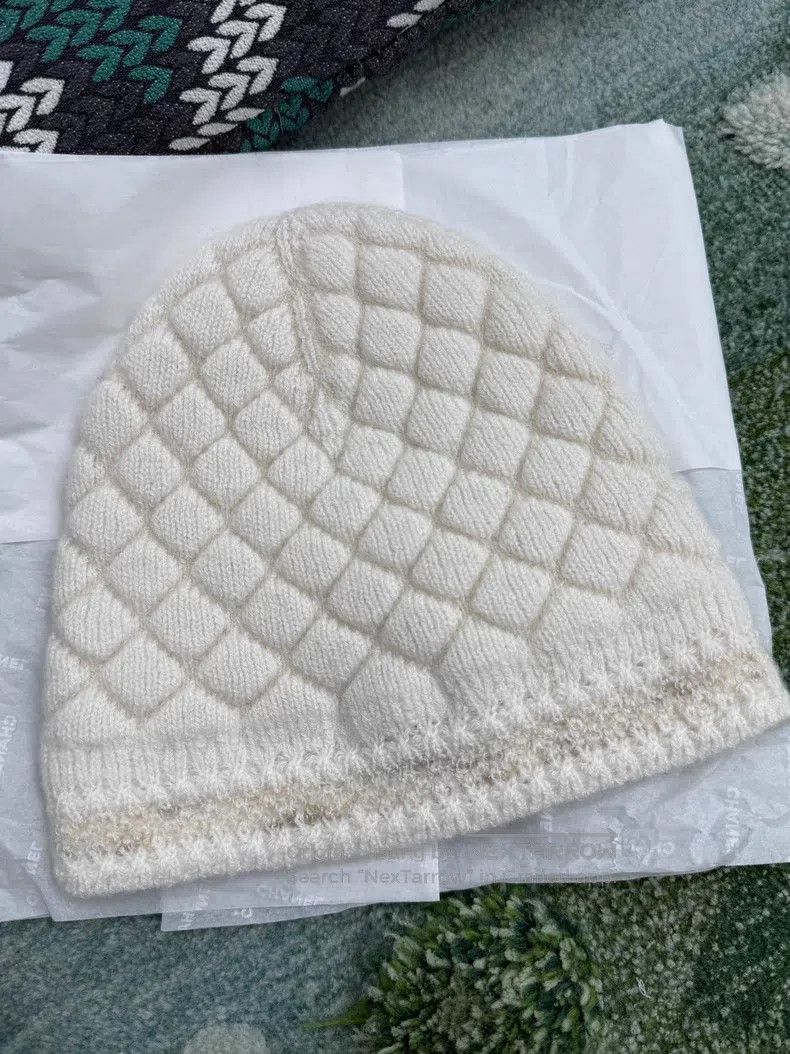 Chanel Chanel 26C new white cashmere knitted cold hat Size ONE SIZE - 3 Thumbnail