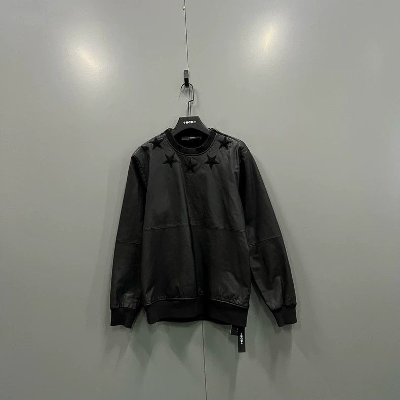 Givenchy Givenchy Black Collar Star Leather Sweatshirt Size US S / EU 44-46 / 1 - 1 Thumbnail