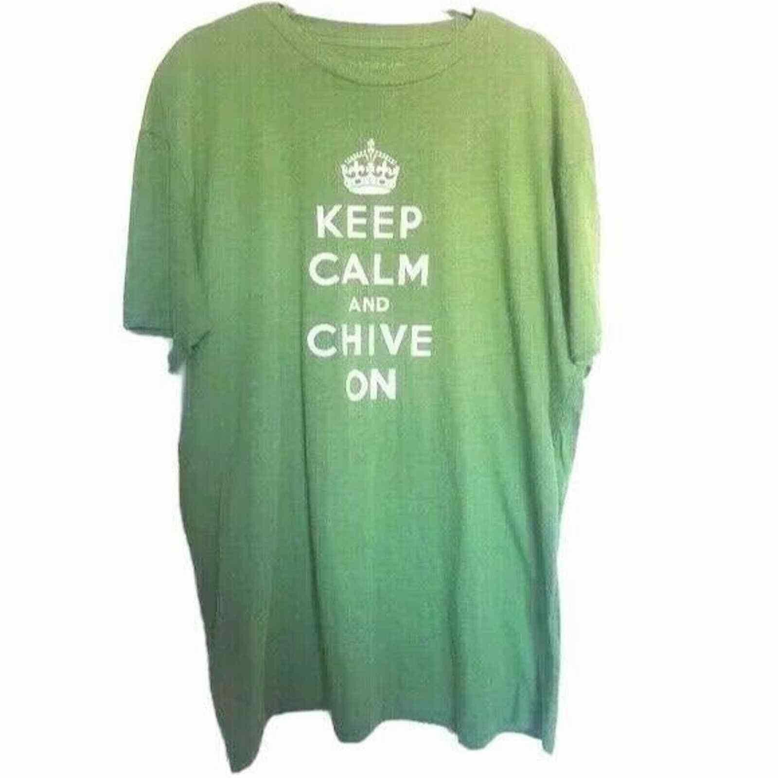 Other Keep Calm and Chive On Green XL Tee Shirt Top T Extra Large Size XL / US 12-14 / IT 48-50 - 1 Thumbnail