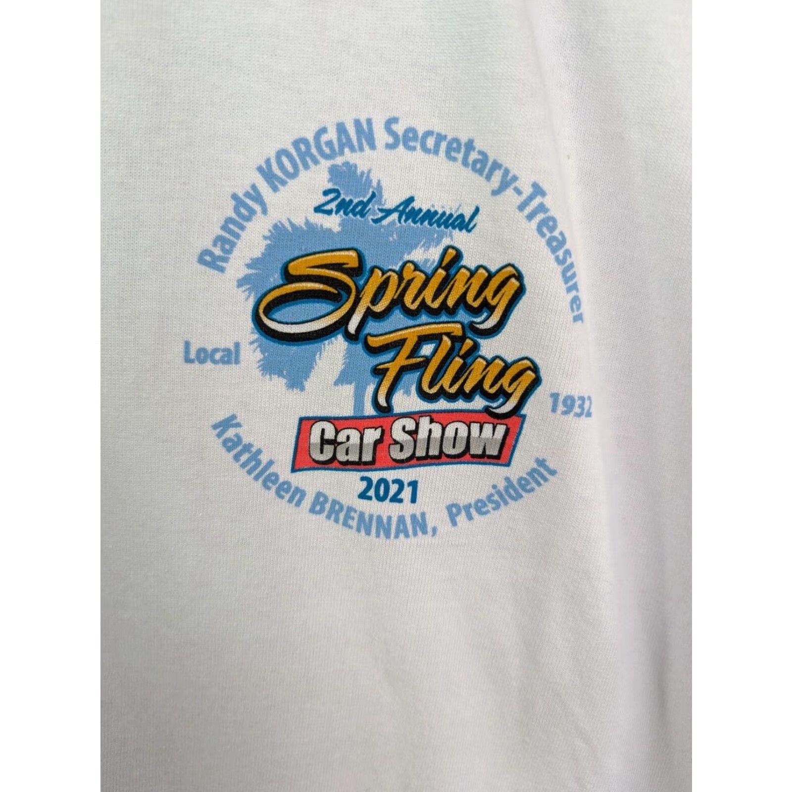 Vintage Bayside 2nd Annual Spring Fling Car Show 2021 White T-Shirt Men's M Cars Crew Neck Cotton Short Sleeve Logo Vintage: No Size US M / EU 48-50 / 2 - 4 Thumbnail