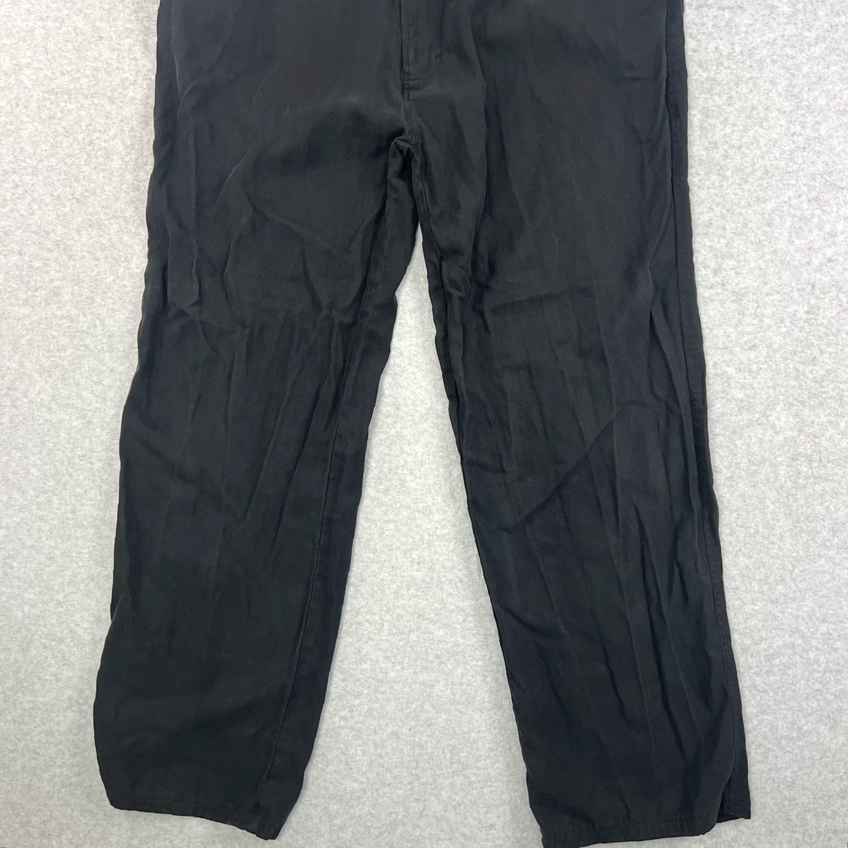 Nat Nast Nat Nast Pants Mens 36 Black Straight Leg 70% Silk Cotton Blend Classic Casual Chino Regular Front Flat Front Zip Pockets Mens Size US 36 / EU 52 - 5 Thumbnail