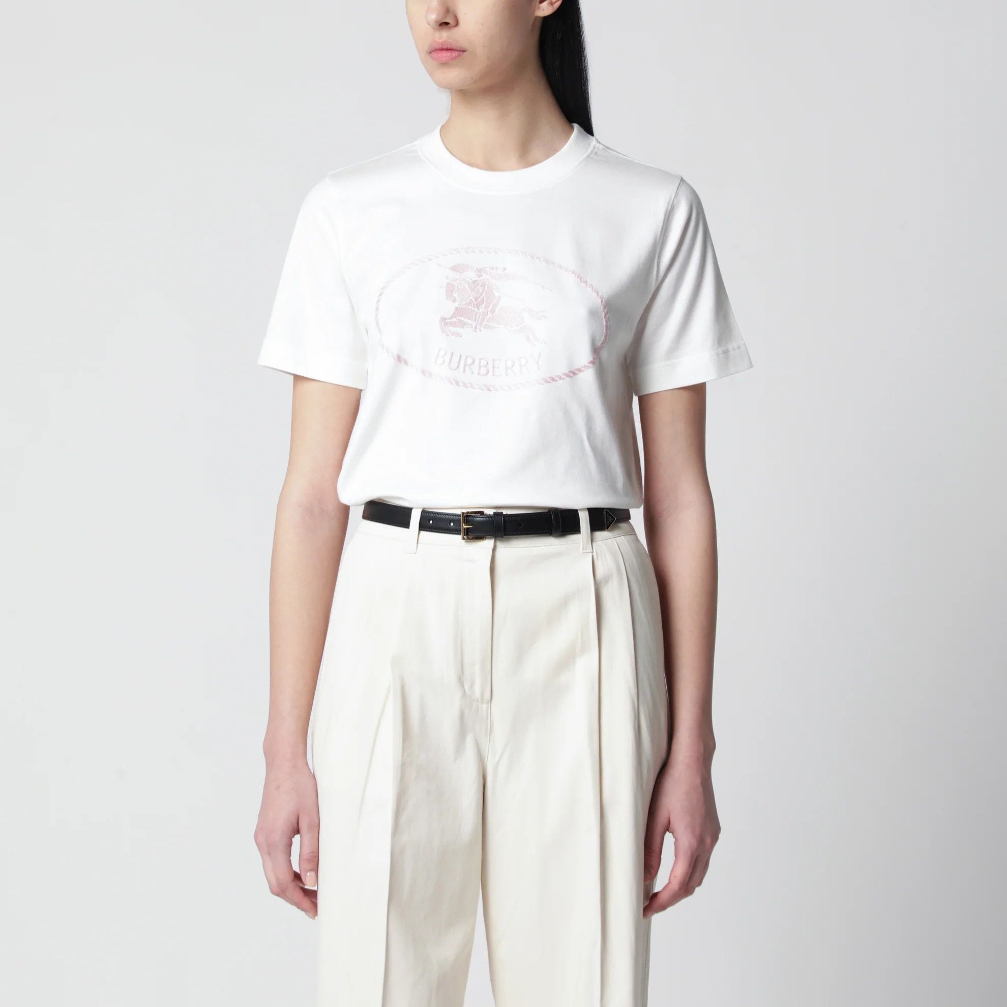 Burberry o1d2blof0426 Short Sleeve T-Shirt in White Size XS / US 0-2 / IT 36-38 - 1 Thumbnail
