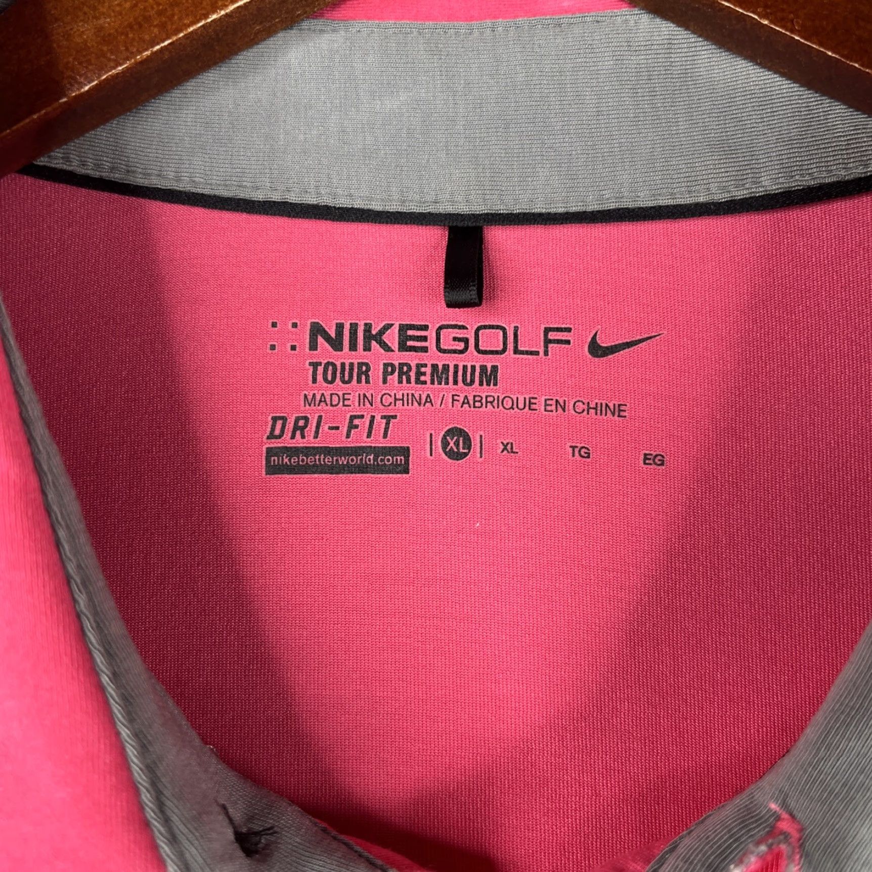 Nike Nike Golf Tour Premium Polo Shirt XL Mens Pink Dri-Fit Lightweight Logo Polo Size US XL / EU 56 / 4 - 4 Thumbnail