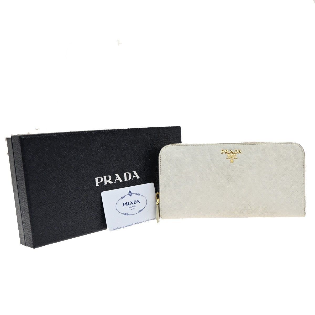 Prada Prada Zip Around Tab Wallet Saffiano Leather Size ONE SIZE - 1 Thumbnail