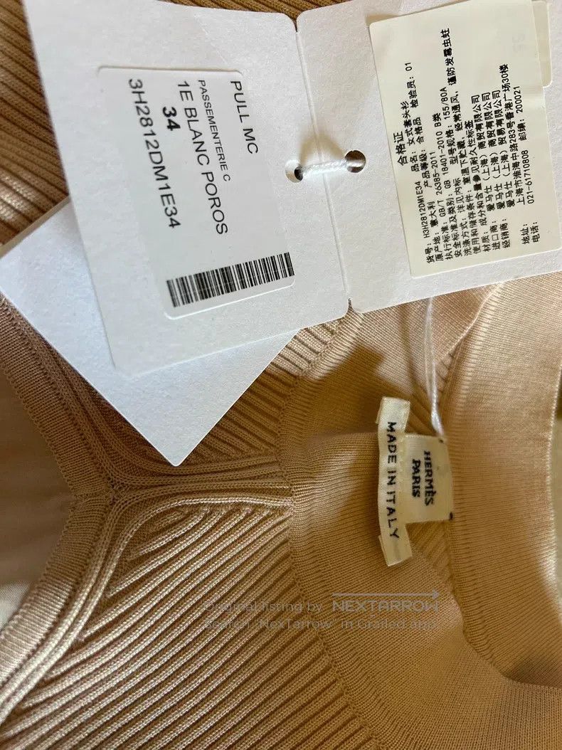 Hermes Hermes Silk Blended Short Sleeve with Cutouts, Flesh Pink Size XXS / US 00 / IT 34 - 4 Thumbnail
