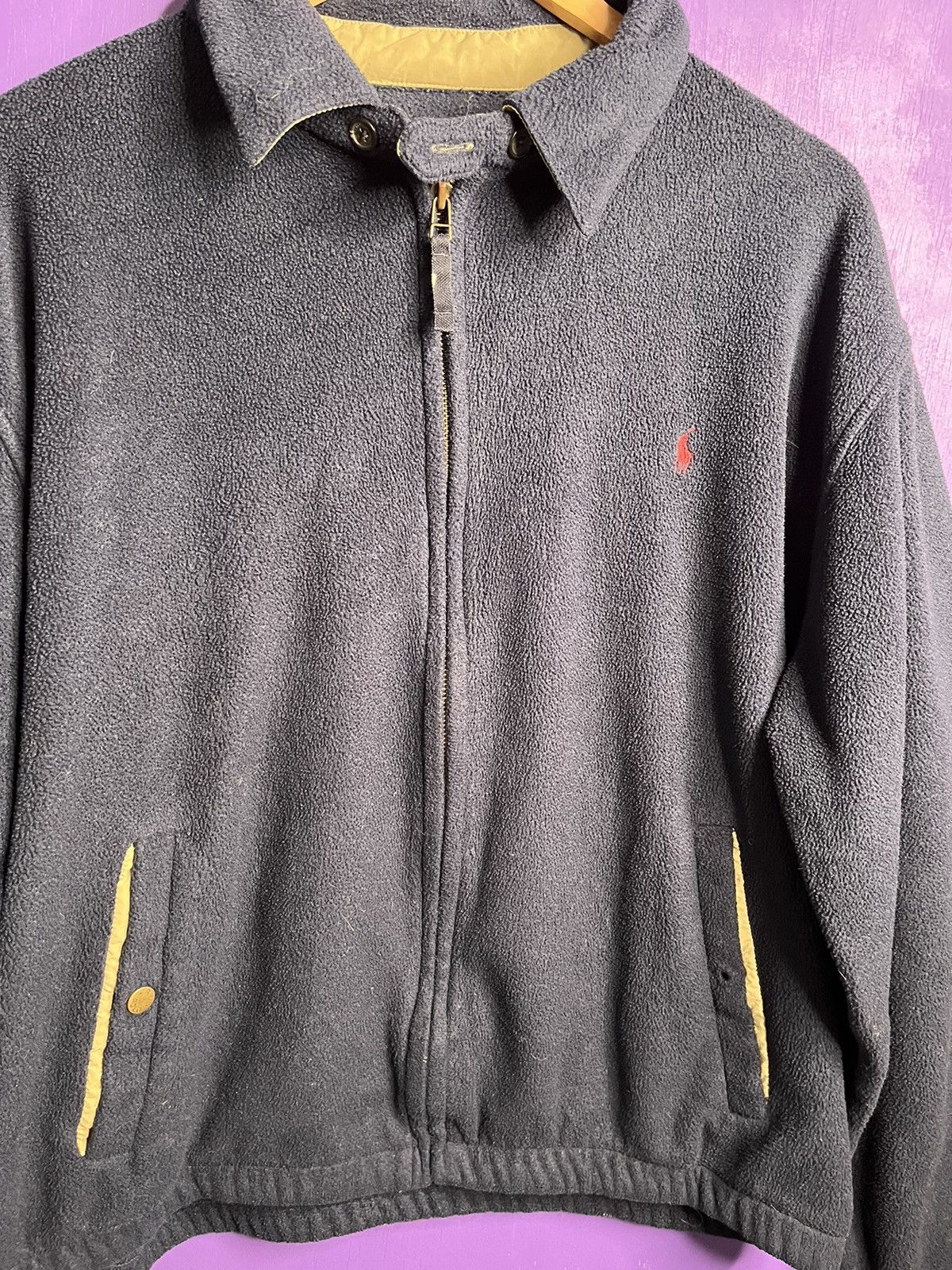 Polo Ralph Lauren × Vintage Vintage 90s Polo Ralph Lauren horse logo fleece jacket Size US XL / EU 56 / 4 - 3 Thumbnail