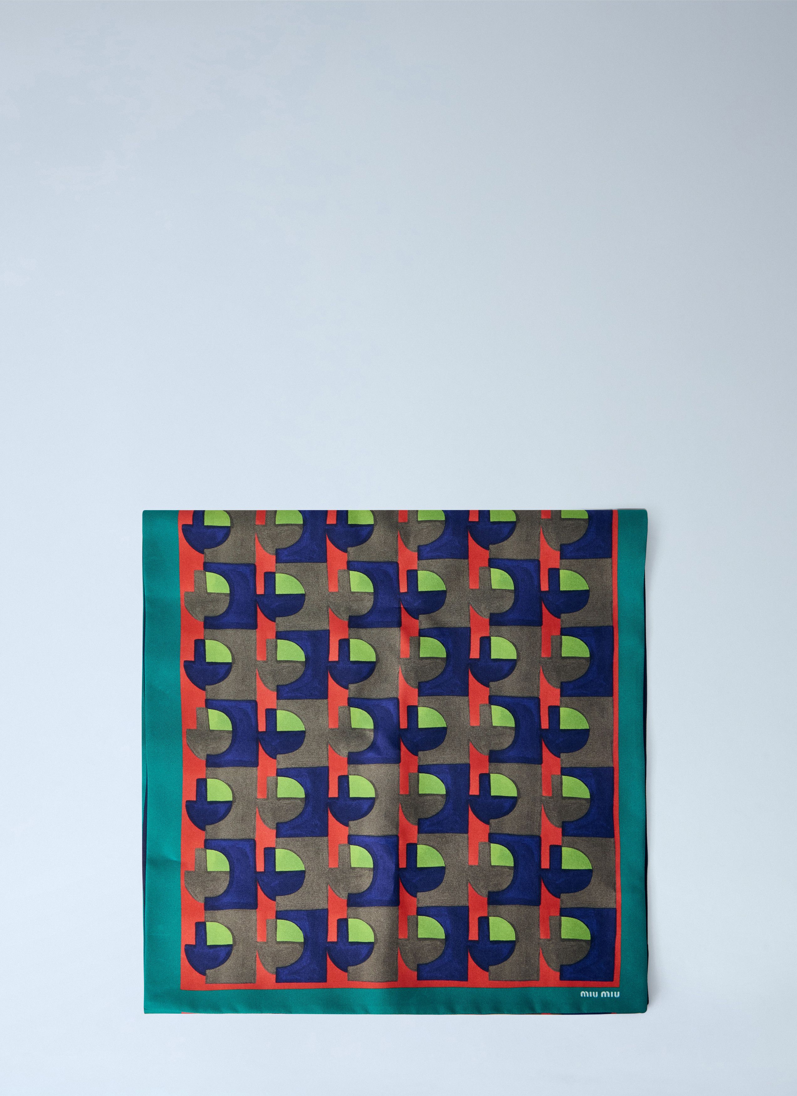 Miu Miu Printed Silk Scarf Size ONE SIZE - 1 Thumbnail