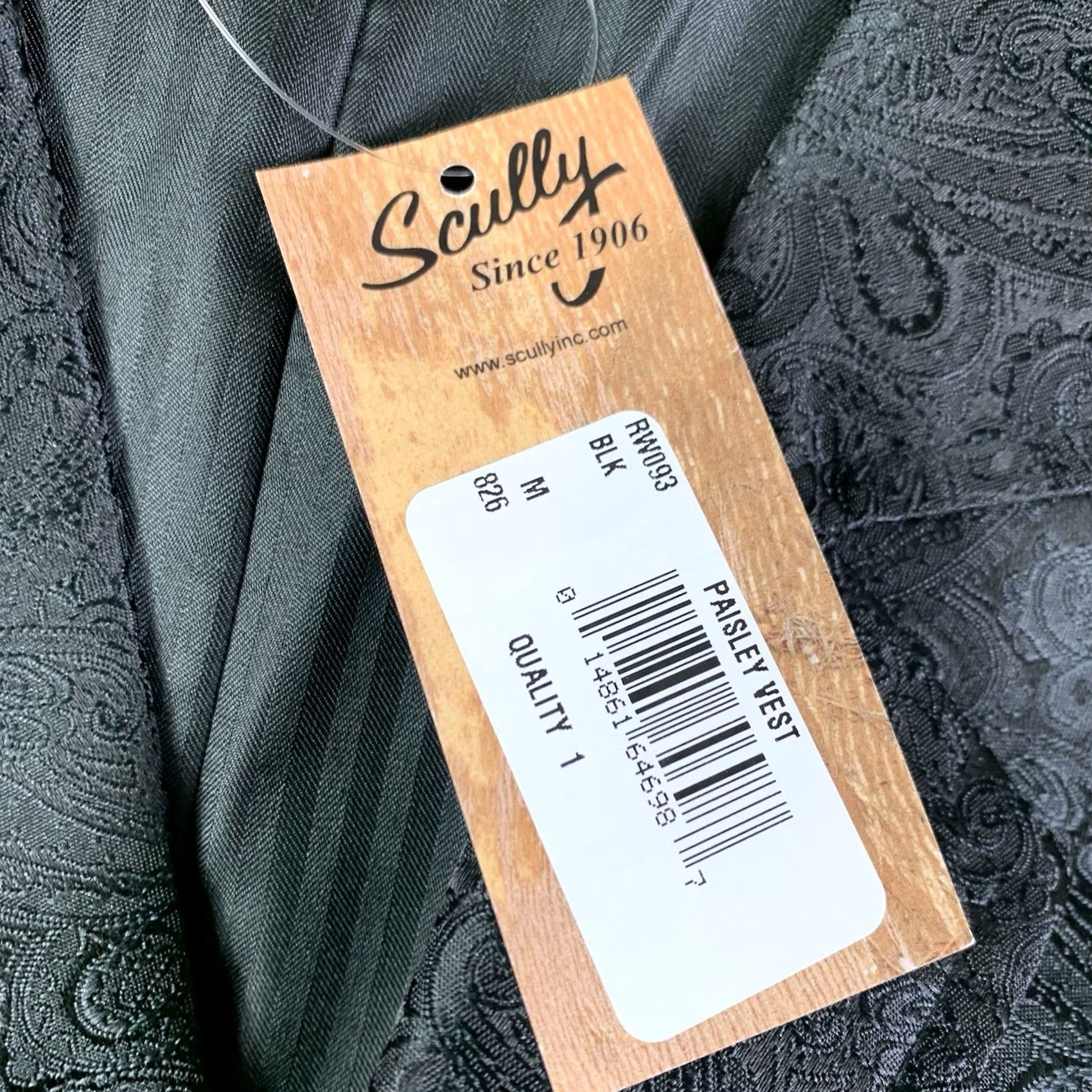 Scully Scully Vest Men’s Medium Black Paisley NWT Western Cowboy Ranchwear Vest M Black Paisley Western Size M Mens Button Up Size US M / EU 48-50 / 2 - 3 Thumbnail