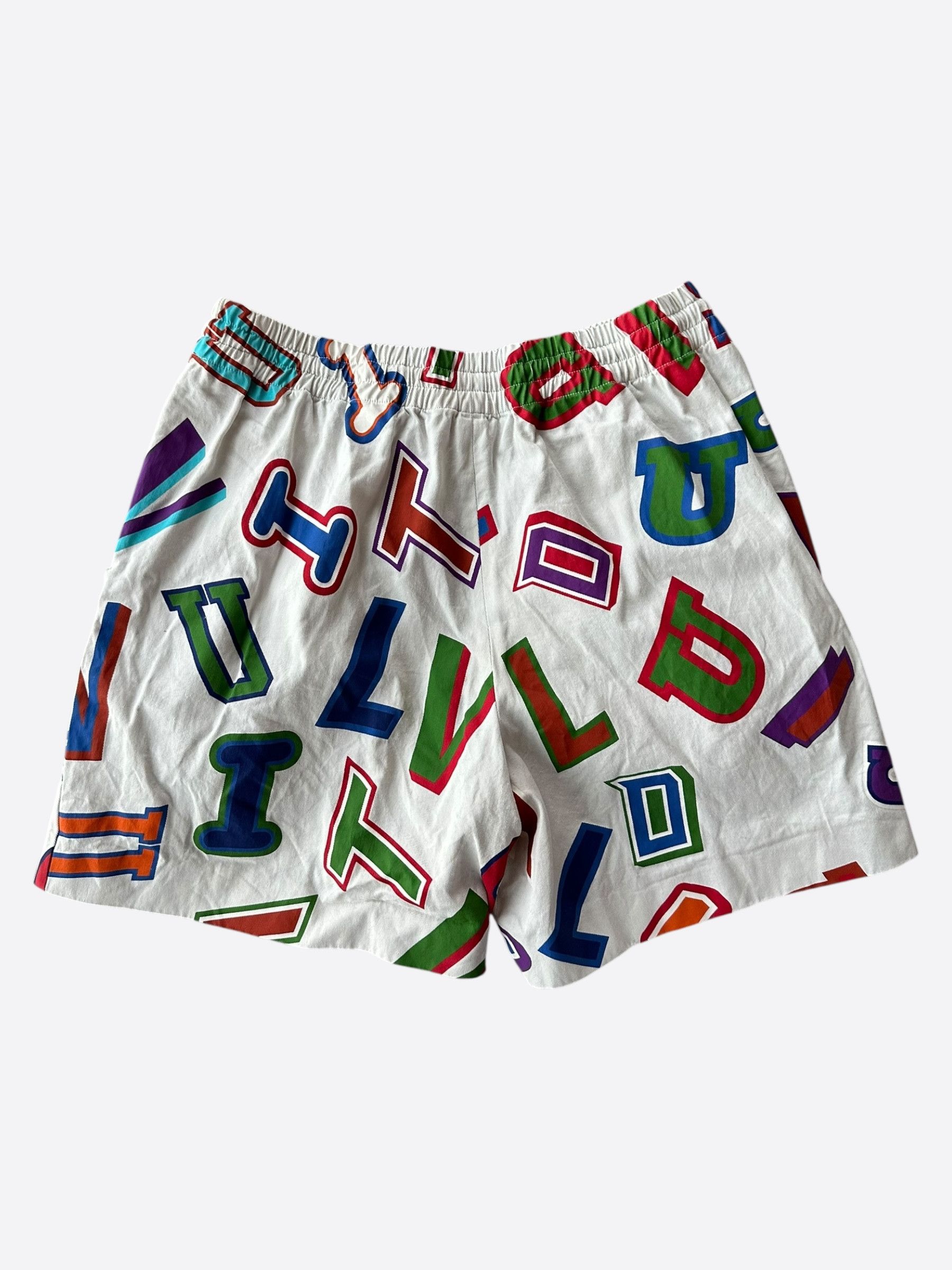 Louis Vuitton Louis Vuitton NBA White Multicolor Letter Shorts Size US 34 / EU 50 - 2 Thumbnail