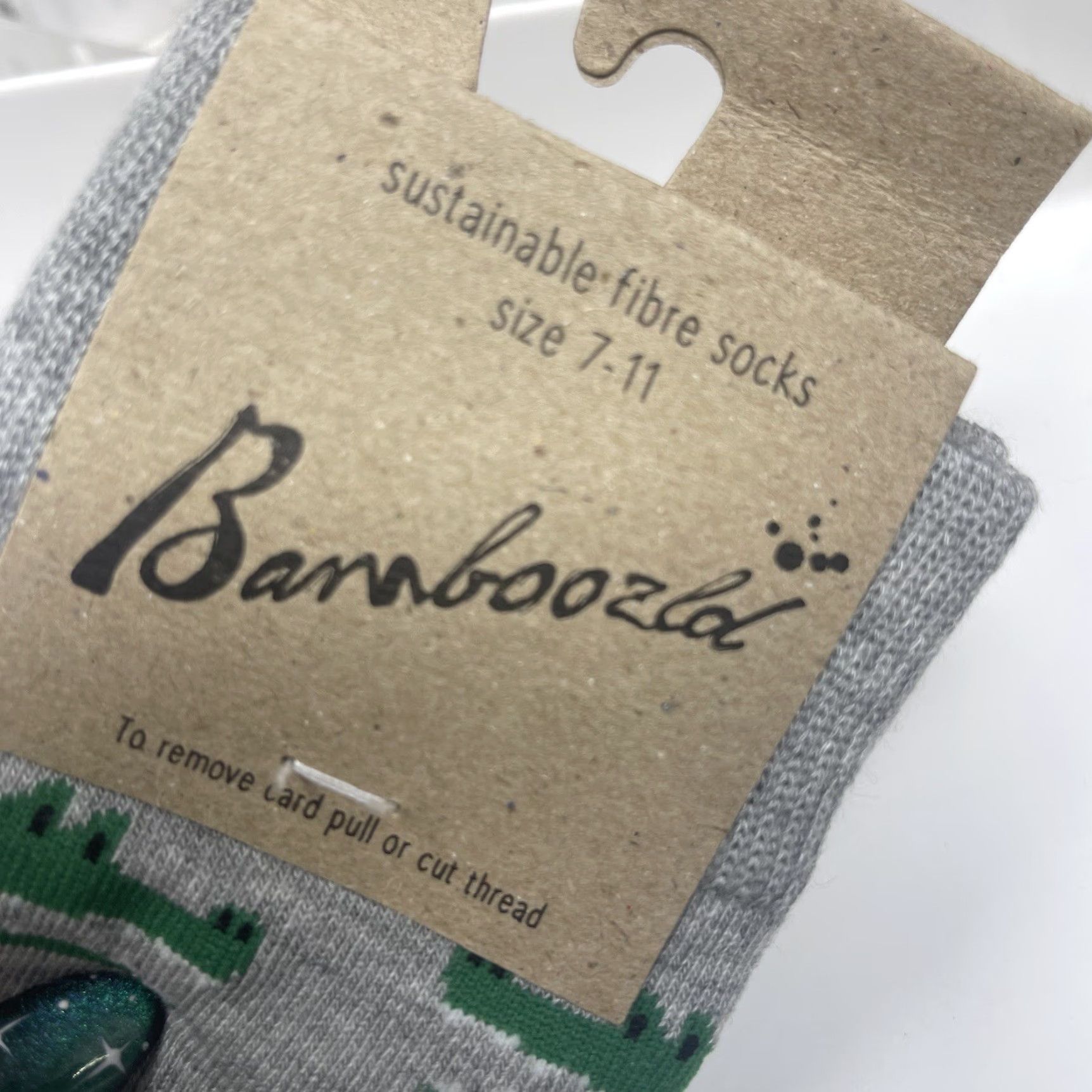 Vintage Bamboozld Socks Alligator Gray Green Mens 7-11 Sustainable Fiber New Preppy Adult Large Socks Mid Calf Gray All Seasons Mens Size ONE SIZE - 5 Thumbnail