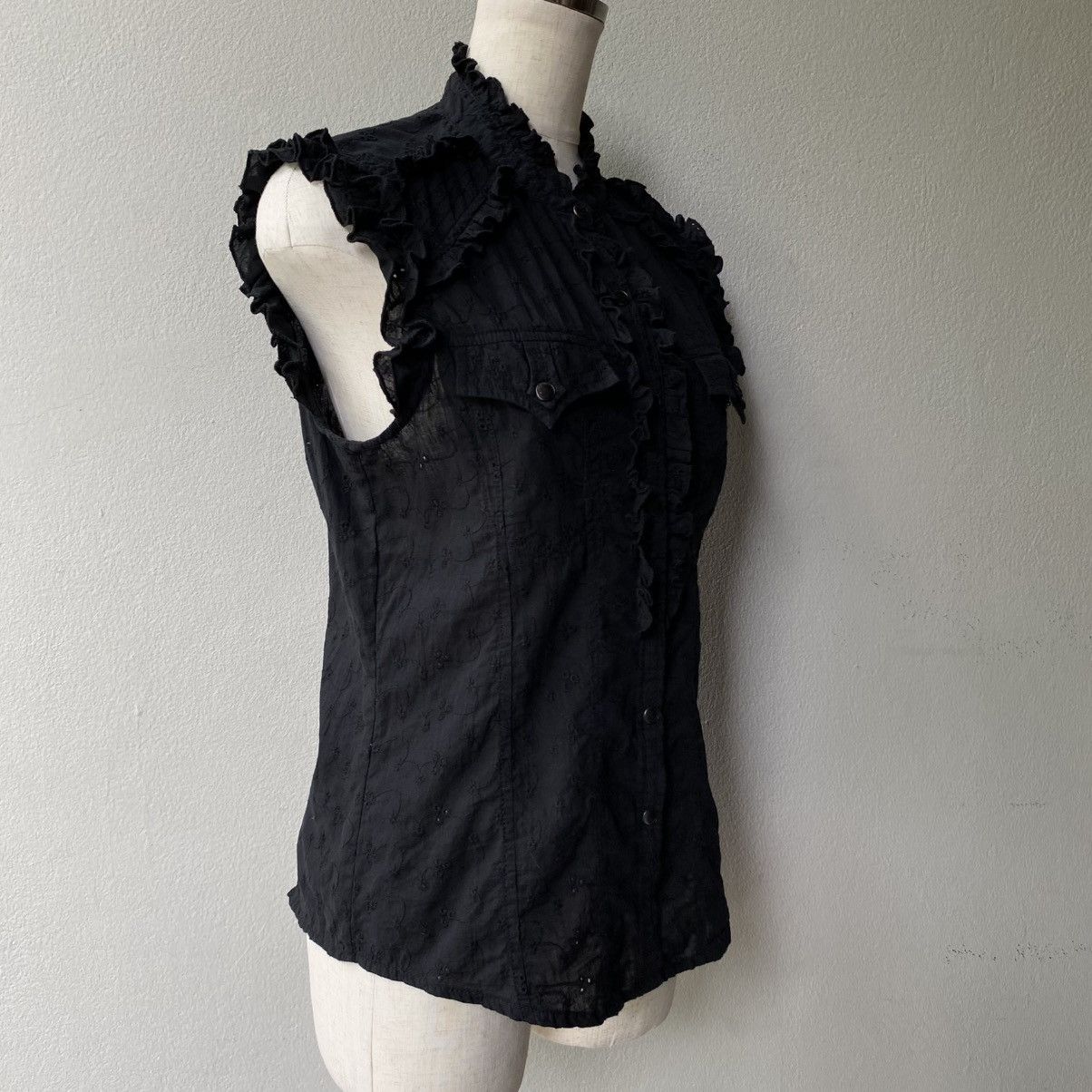 Japanese Brand Parasuco Denim Legend Y2K Punk Sleeveless fitted top Size S / US 4 / IT 40 - 16 Thumbnail