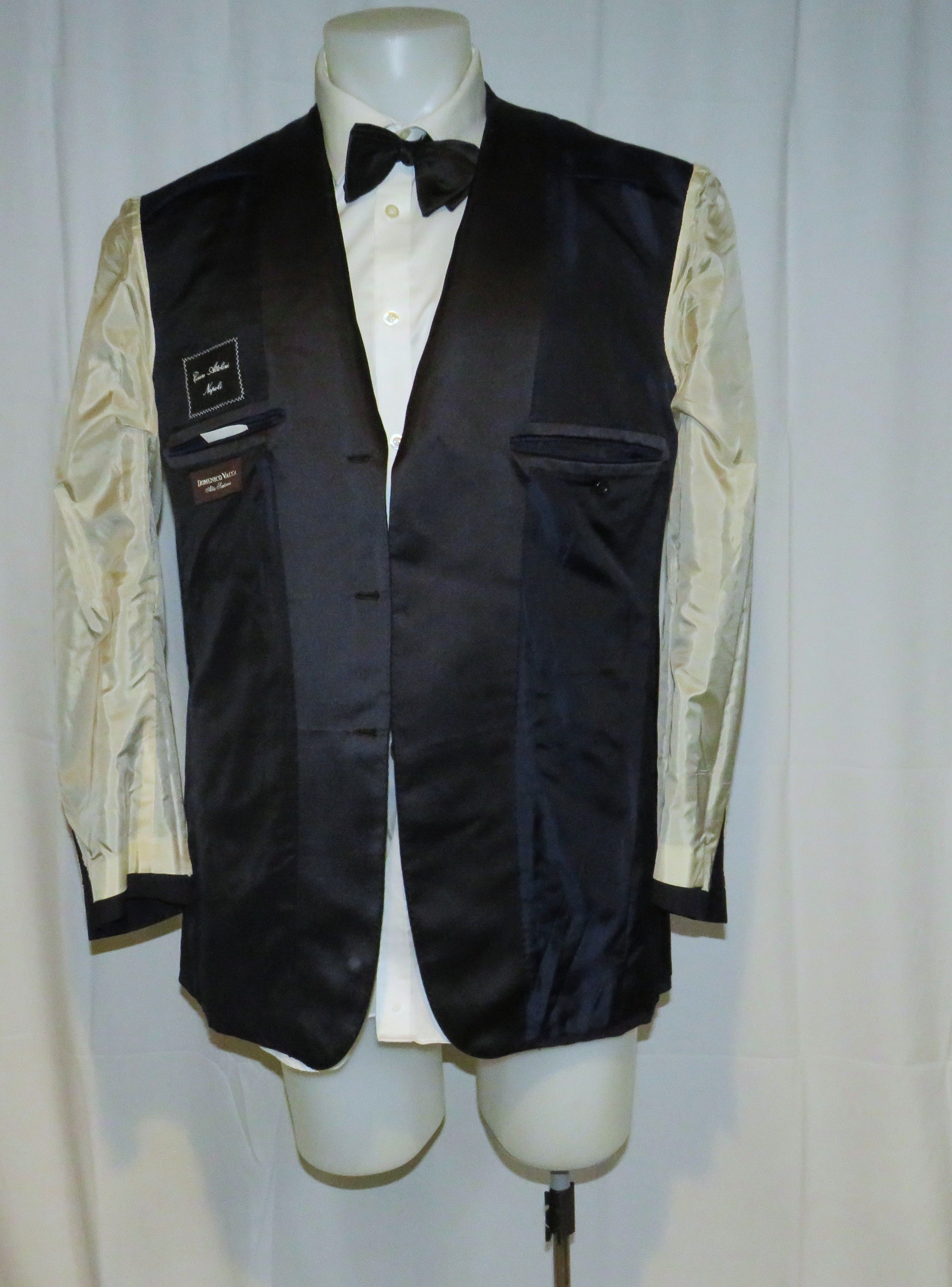 Cesare Attolini Cashmere Blend Navy Barethea Three Roll Two Tuxedo 44R Size 44R - 12 Thumbnail
