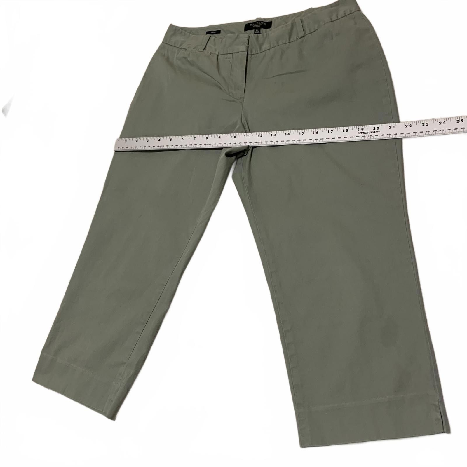 Other Talbots Women's Petites 10P Olive Green Cropped Pants Size 32" / US 10 / IT 46 - 7 Thumbnail