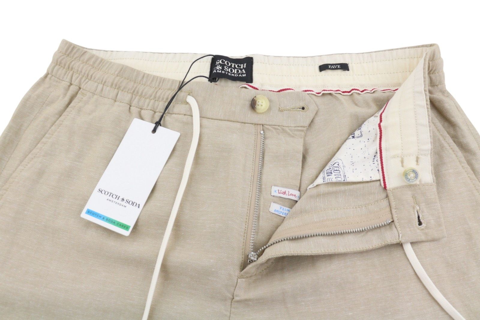 Scotch & Soda FAVE W33 Beige Melange Cotton Drawstring Waist 91025 Size US 33 - 5 Thumbnail