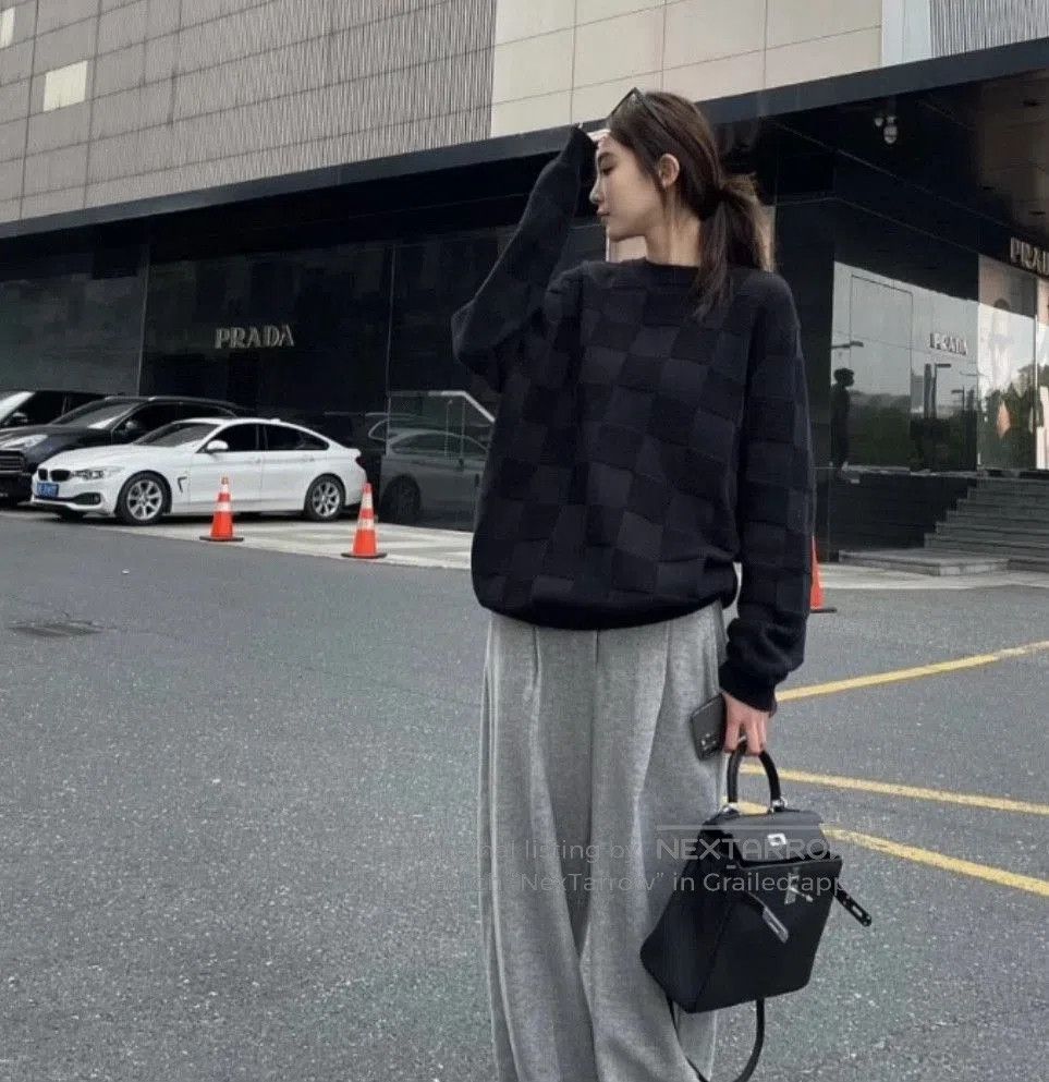Louis Vuitton Louis Vuitton SS24 Black Checkered Knit Sweater. Size US XL / EU 56 / 4 - 4 Thumbnail