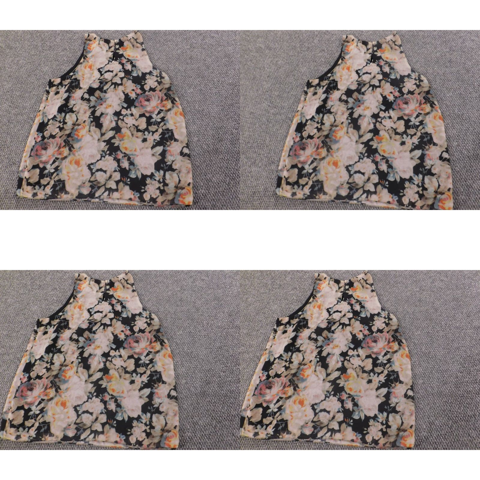 Vintage Philosophy Blouse Womens S Green Floral Crew Neck Sleeveless Pullover Casual Cotton Modal Rayon Stretch Classic Regular Short Sleeve Size S / US 4 / IT 40 - 8 Thumbnail