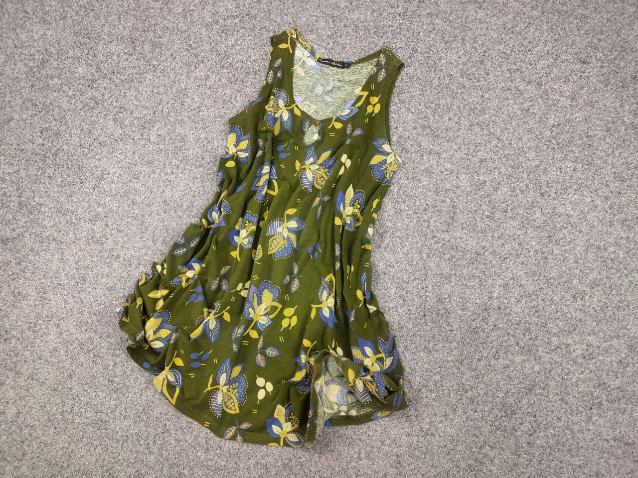 Gudrun Sjoden Gudrun Sjödén Design cotton Green Flower Pattern Tank dress Size S / US 4 / IT 40 - 3 Thumbnail