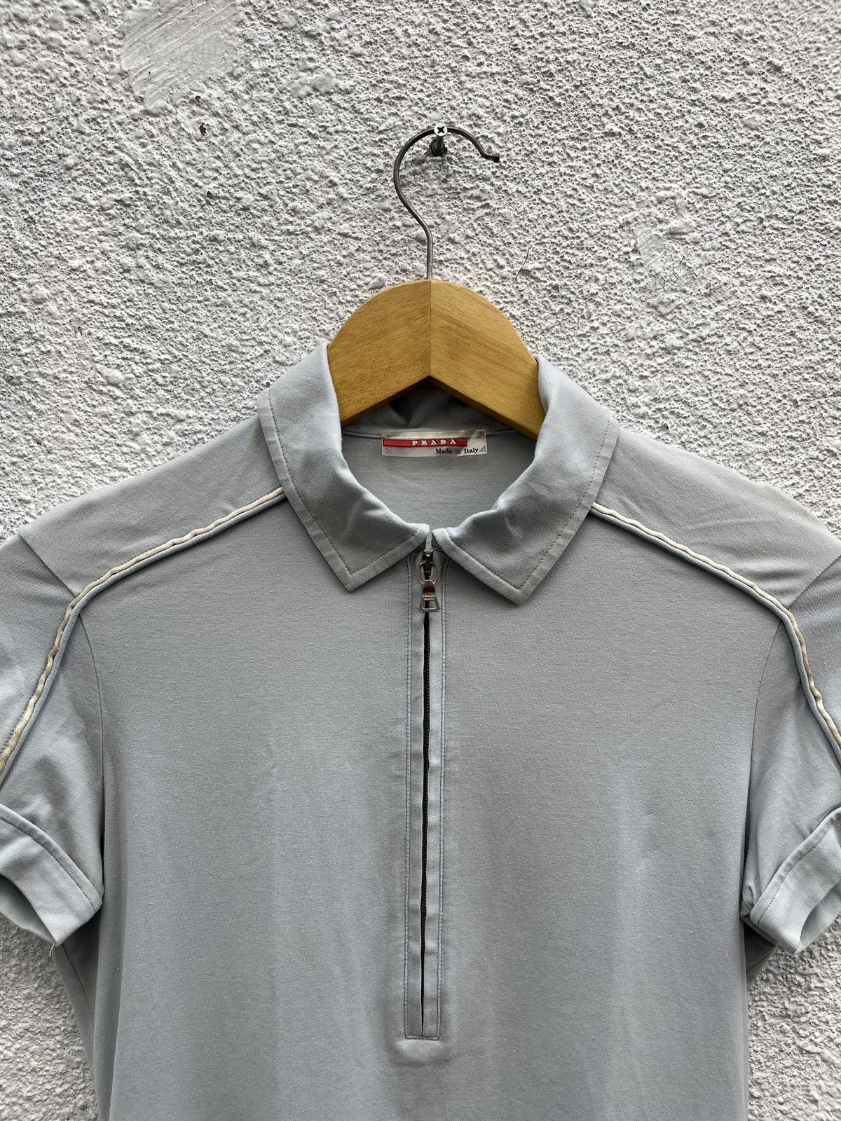 Prada Prada Linea Rossa Soft Blue Half Zip Polo Size S / US 4 / IT 40 - 3 Thumbnail
